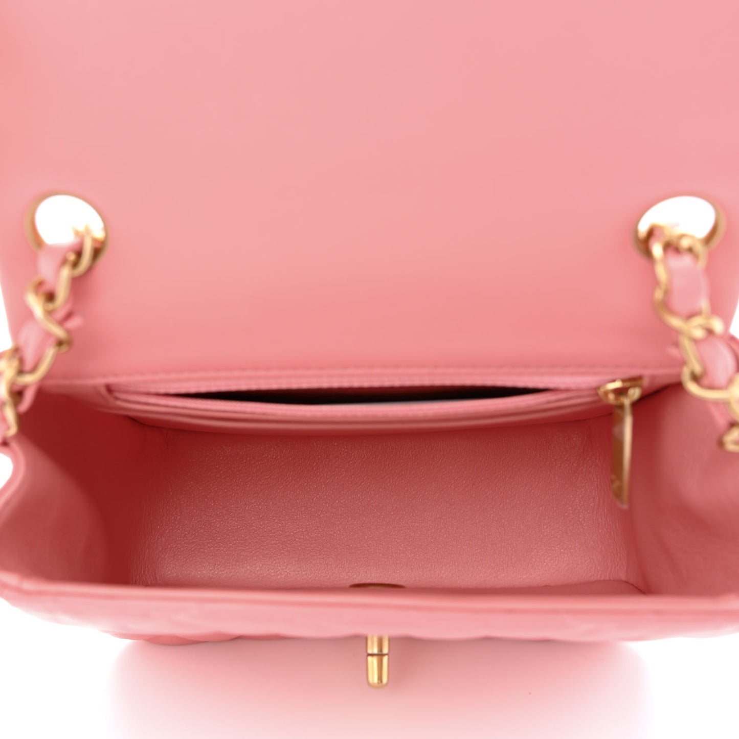 Lambskin Quilted Mini Square Flap Pink
