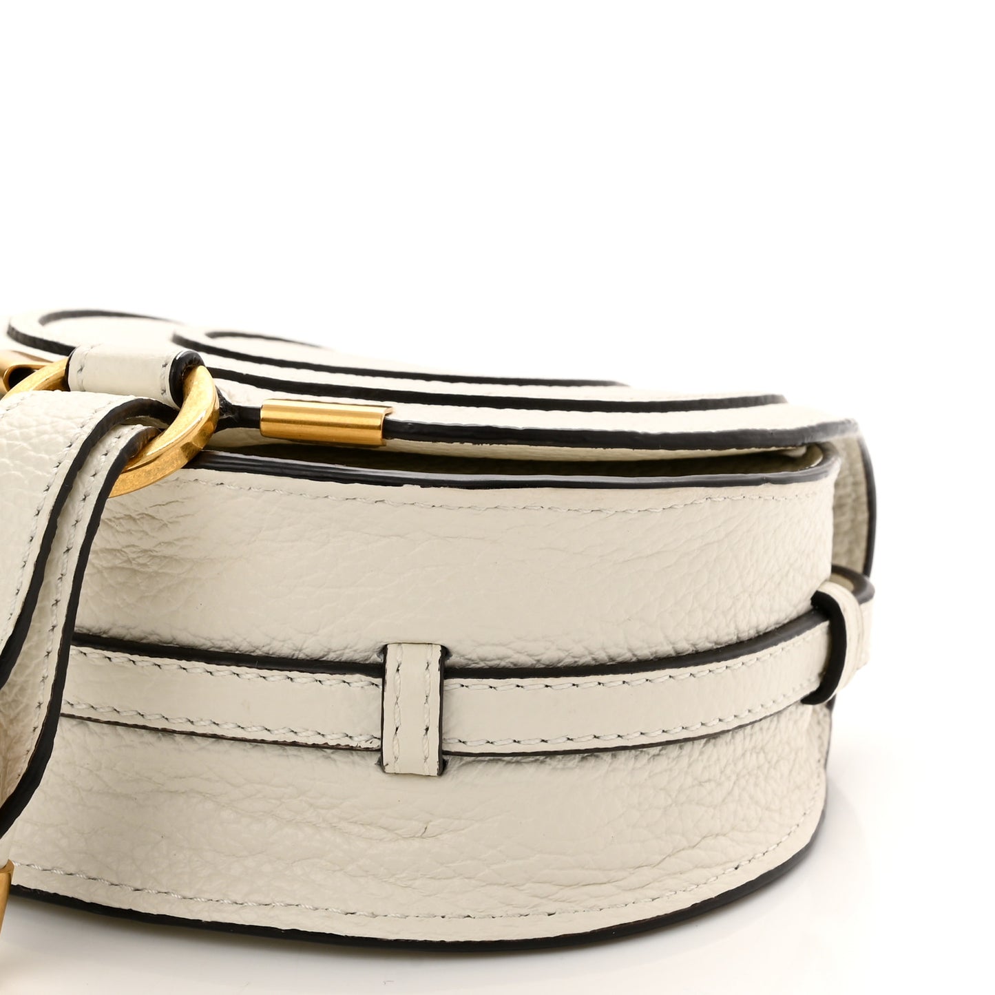 Calfskin Nano Marcie Saddle Bag White