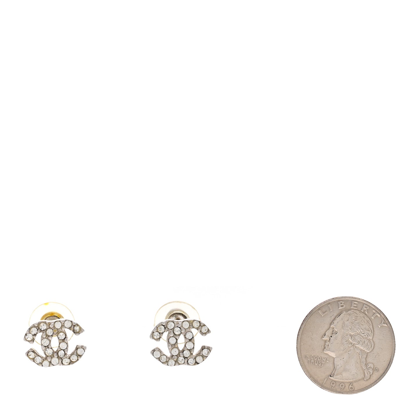Crystal Mini CC Earrings Silver