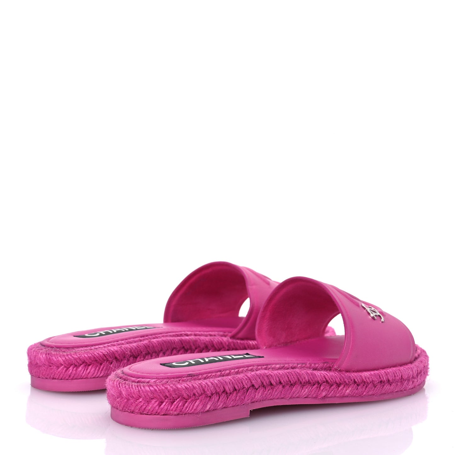 Lambskin Cord Braided Slide Sandals 37 Pink