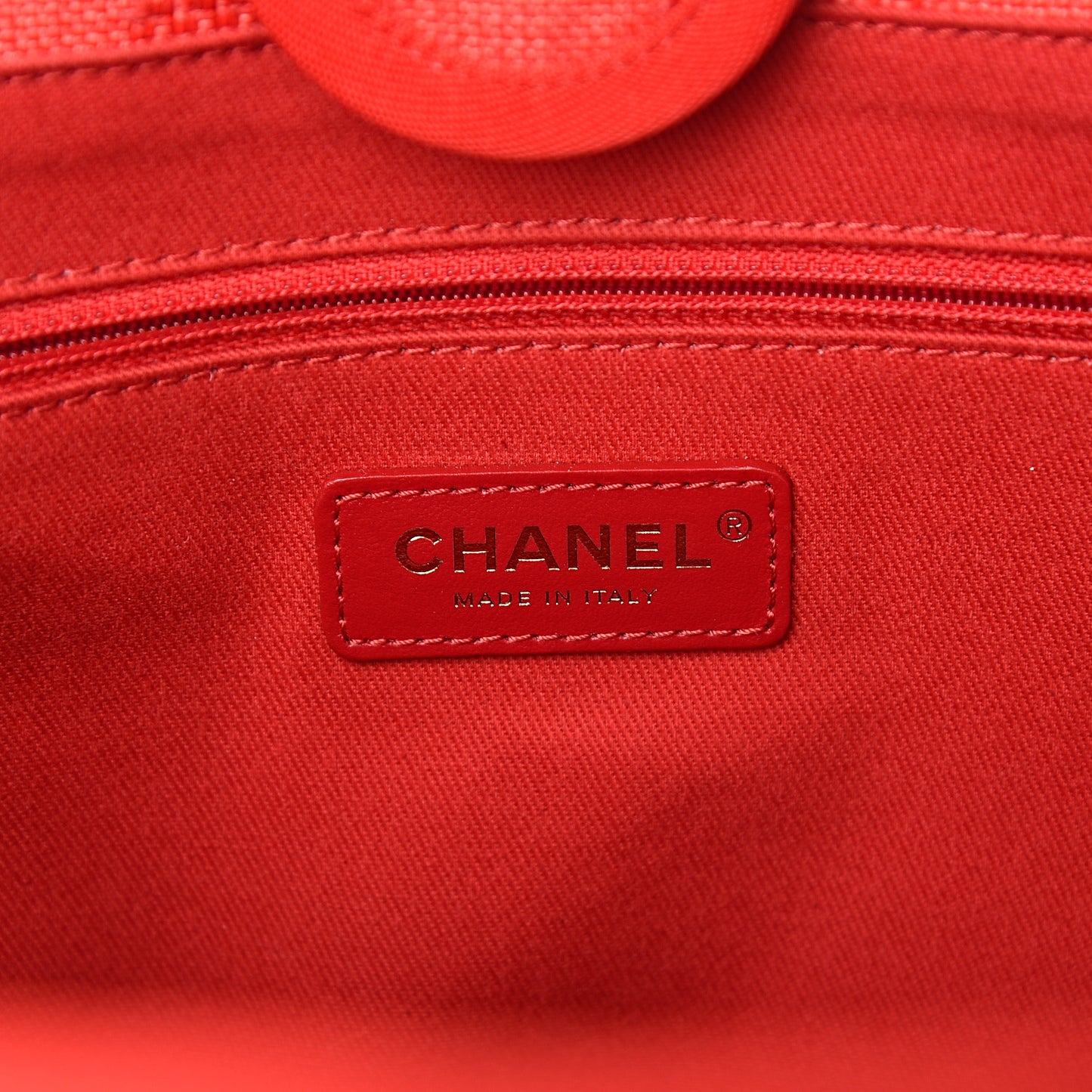 Mixed Fibers Striped Small Deauville Tote Red