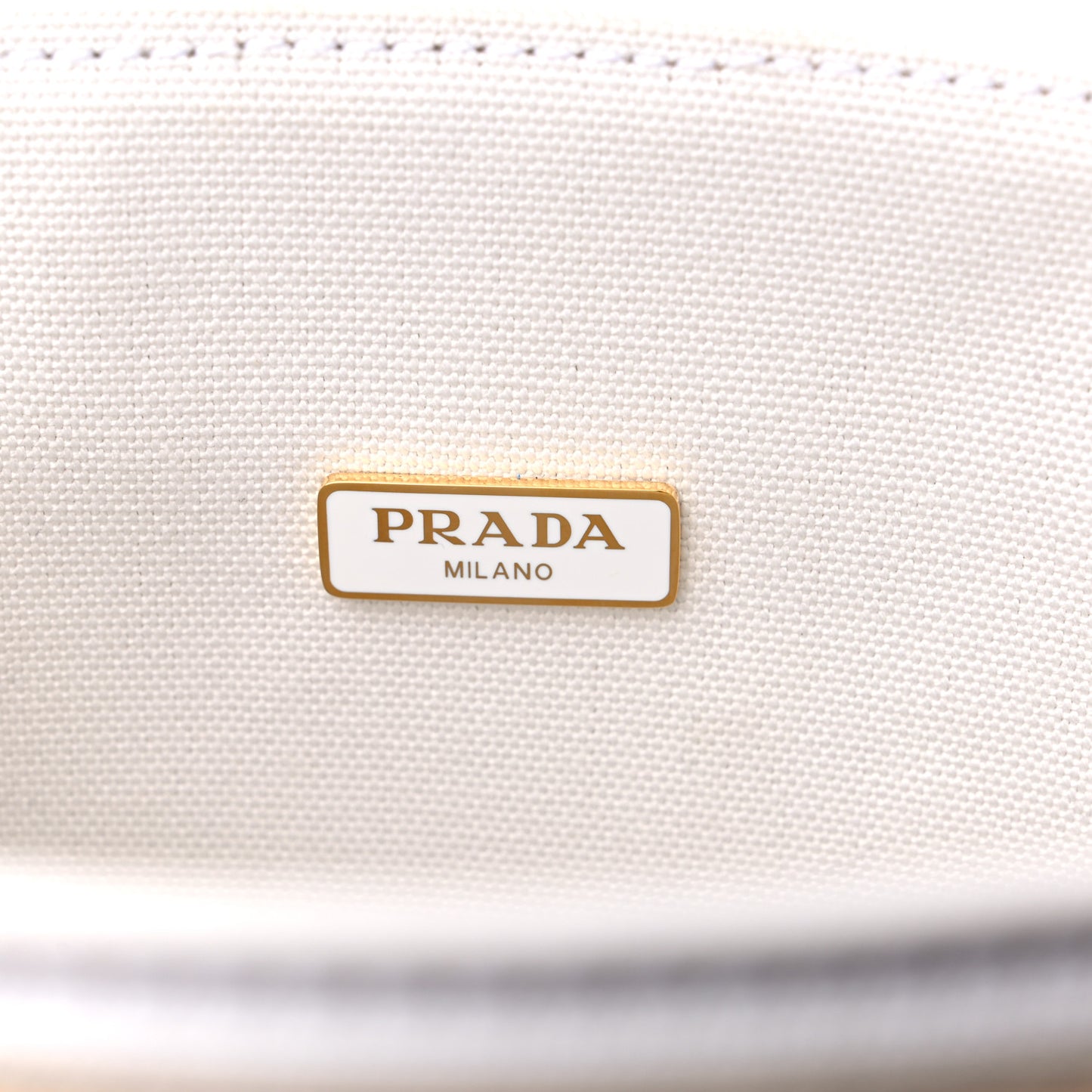 Wicker Canvas Panier Bucket Bag Naturale White