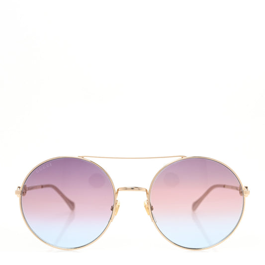 Metal Round Frame Horsebit Sunglasses GG0878S Gold