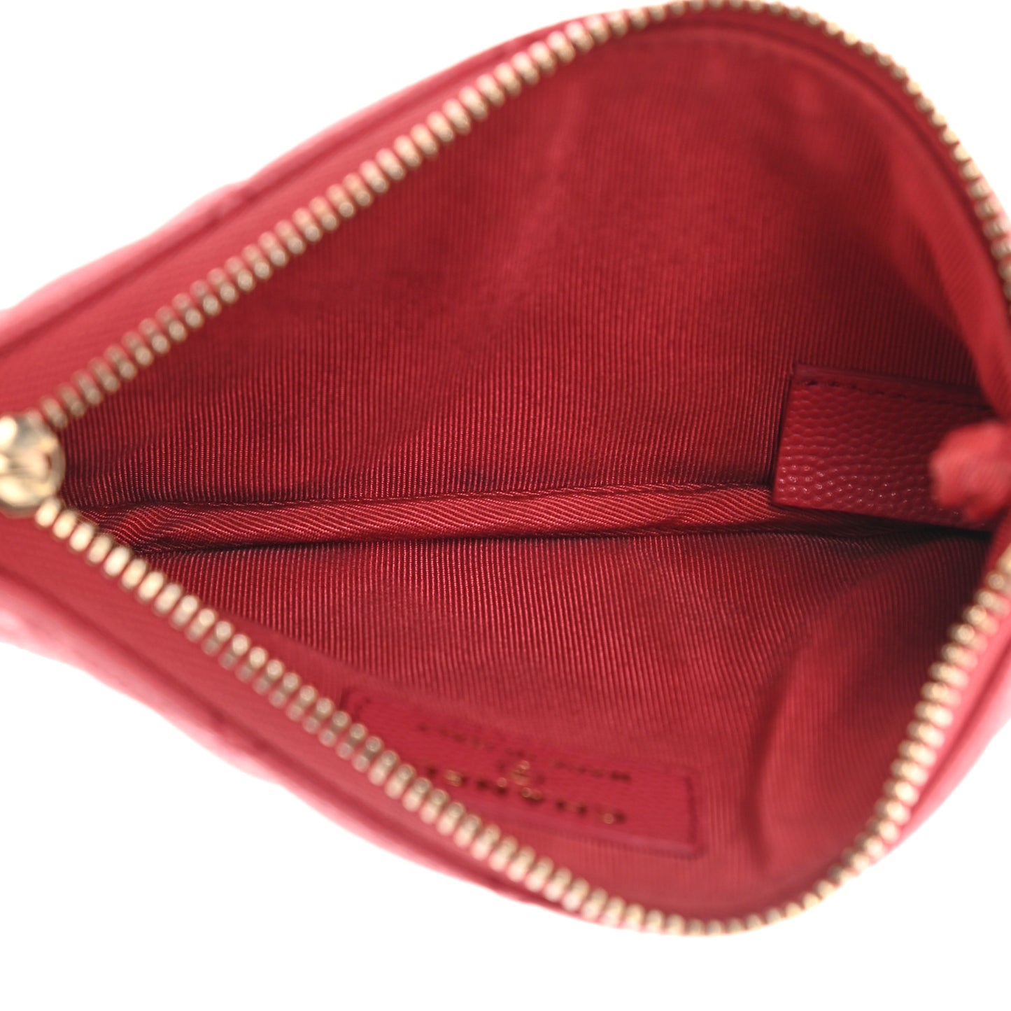 Caviar Quilted Small Cosmetic Case Dark Pink