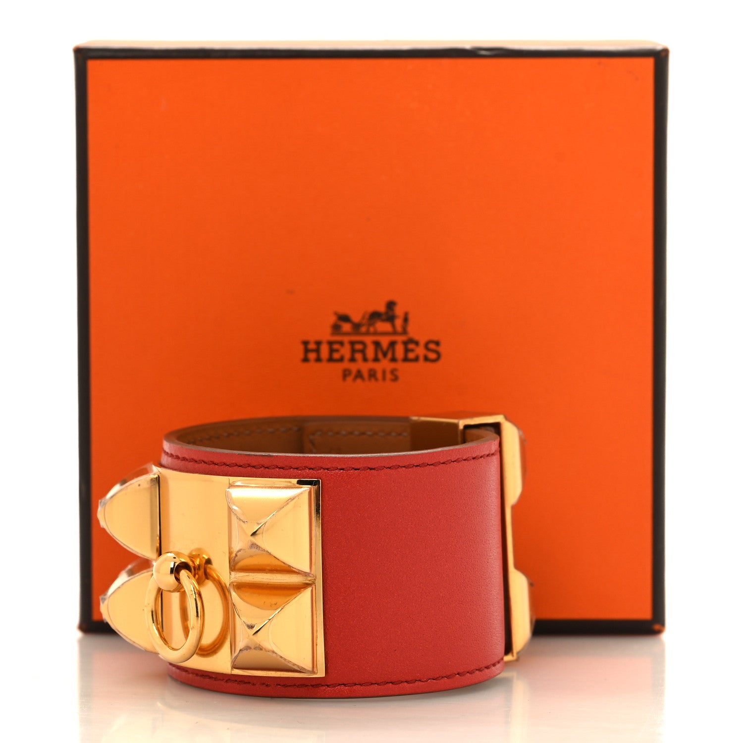 Hermes Box Collier de Chien CDC Bracelet S Capucine 6 of 6