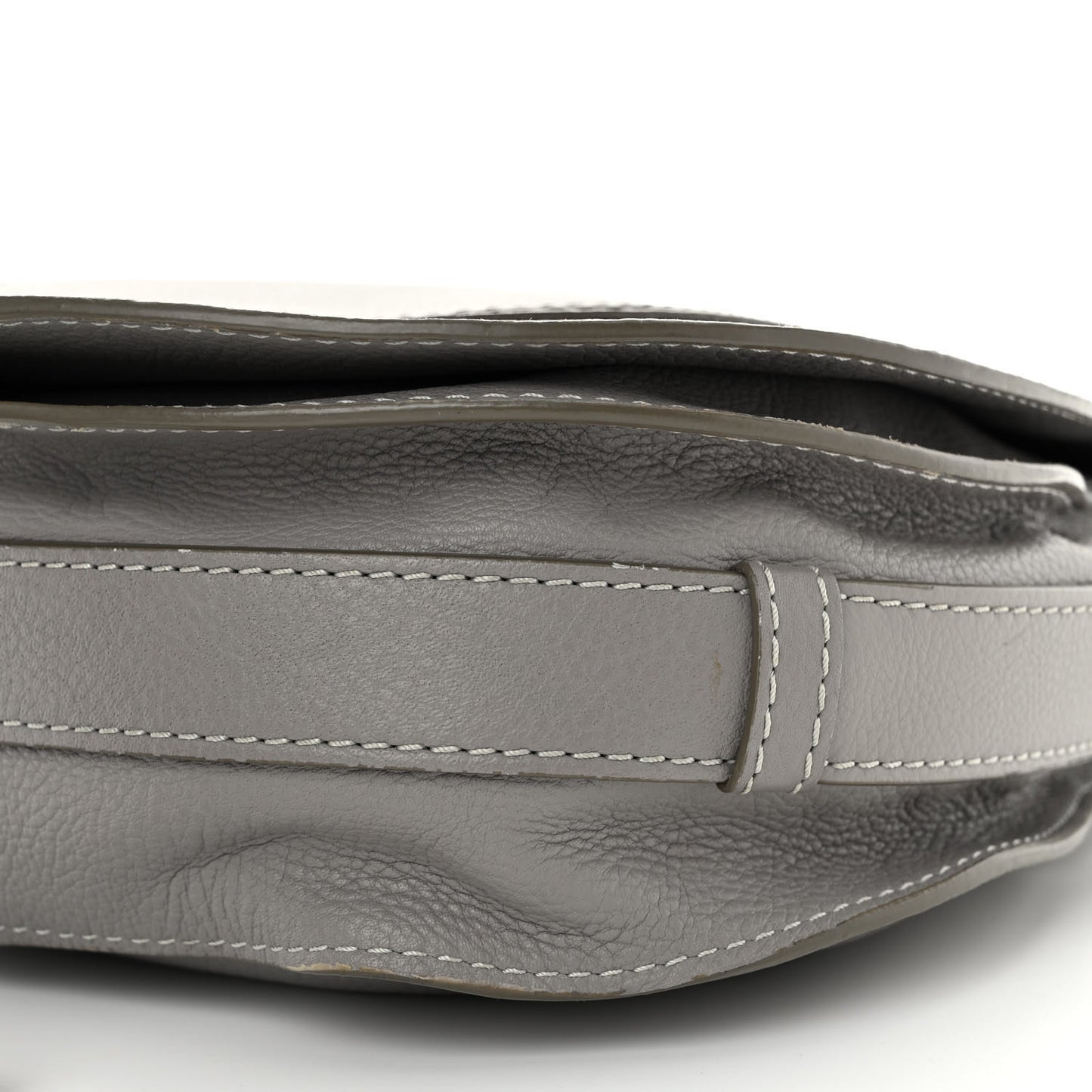 Calfskin Medium Marcie Round Crossbody Bag Cashmere Grey
