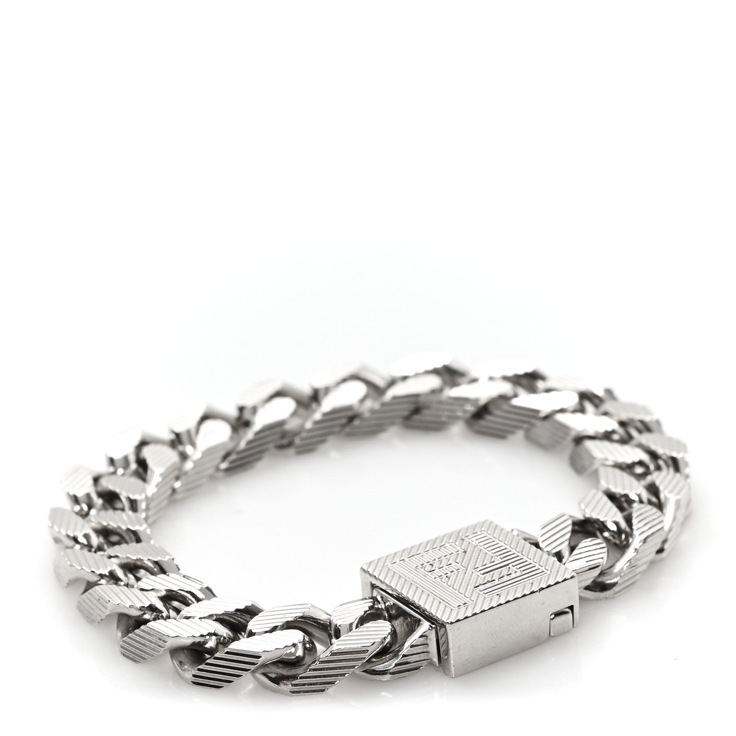 Fendi Metal FF Curb Link Bracelet Silver 1889412 – FASHIONPHILE