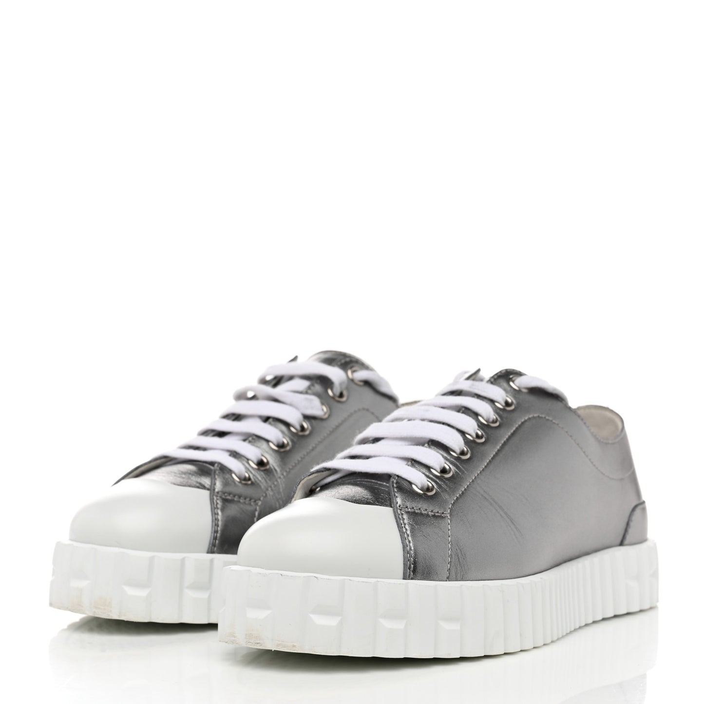 Metallic Calfskin Cross Sneakers 36.5