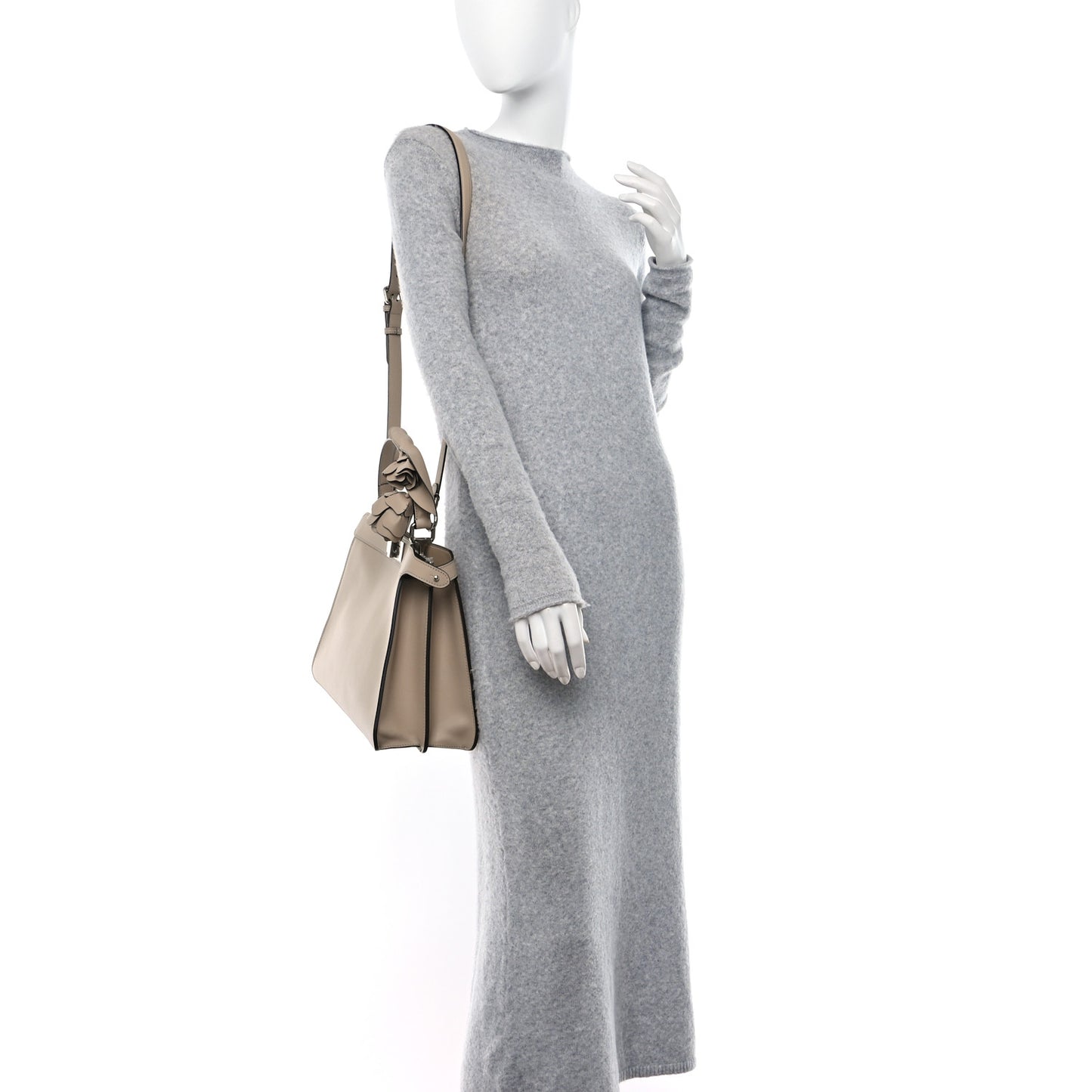 Vitello Seta Shiny Nappa Plexiglass Medium Peekaboo I SEE U Satchel Tortora