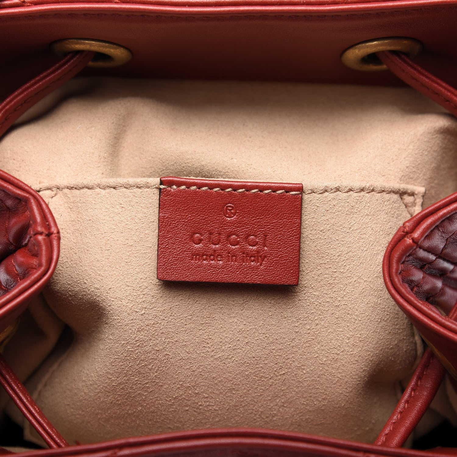 Gucci Calfskin Matelasse GG Marmont Flap Backpack Hibiscus Red 7 of 9