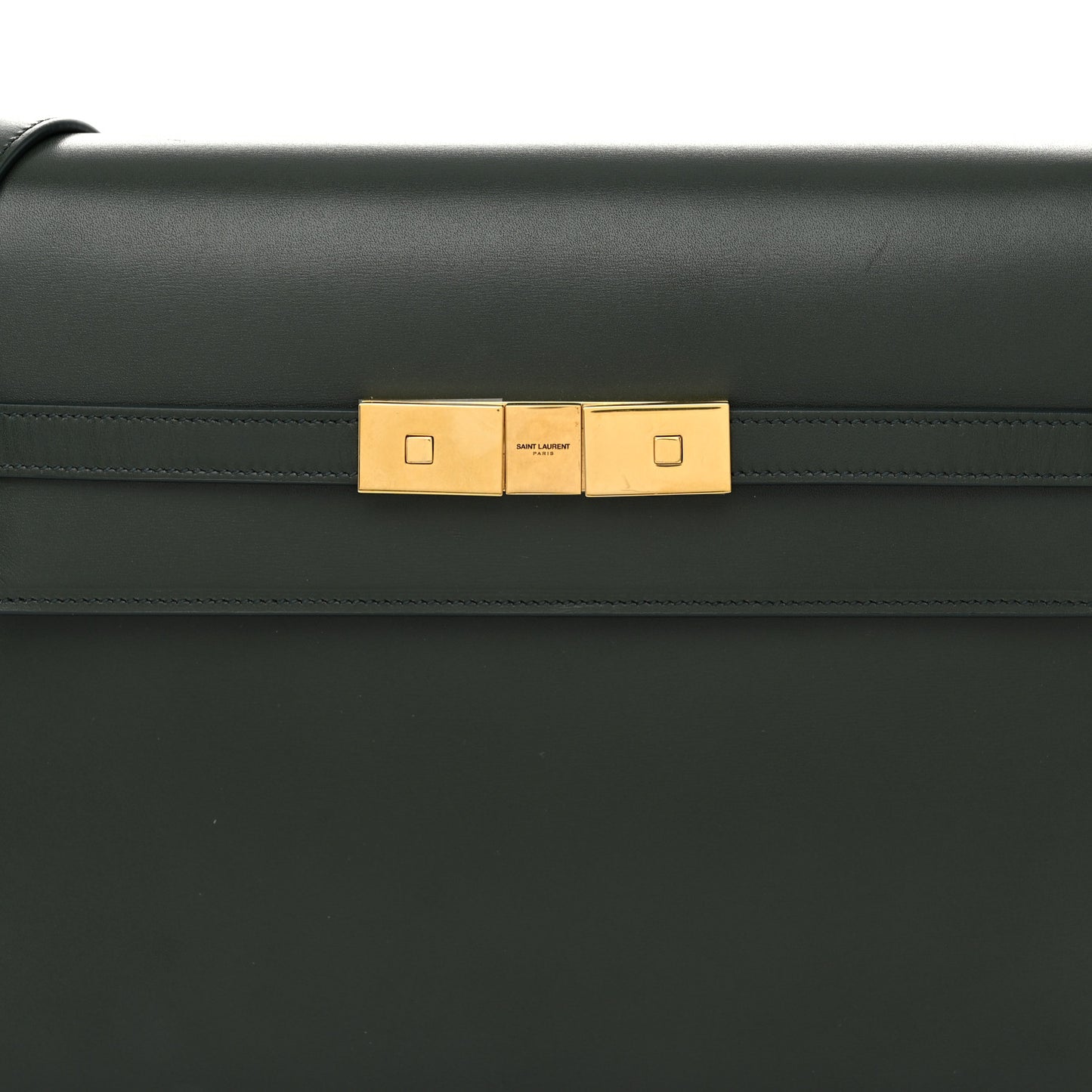 Smooth Calfskin Medium Manhattan Shoulder Bag Dark Green