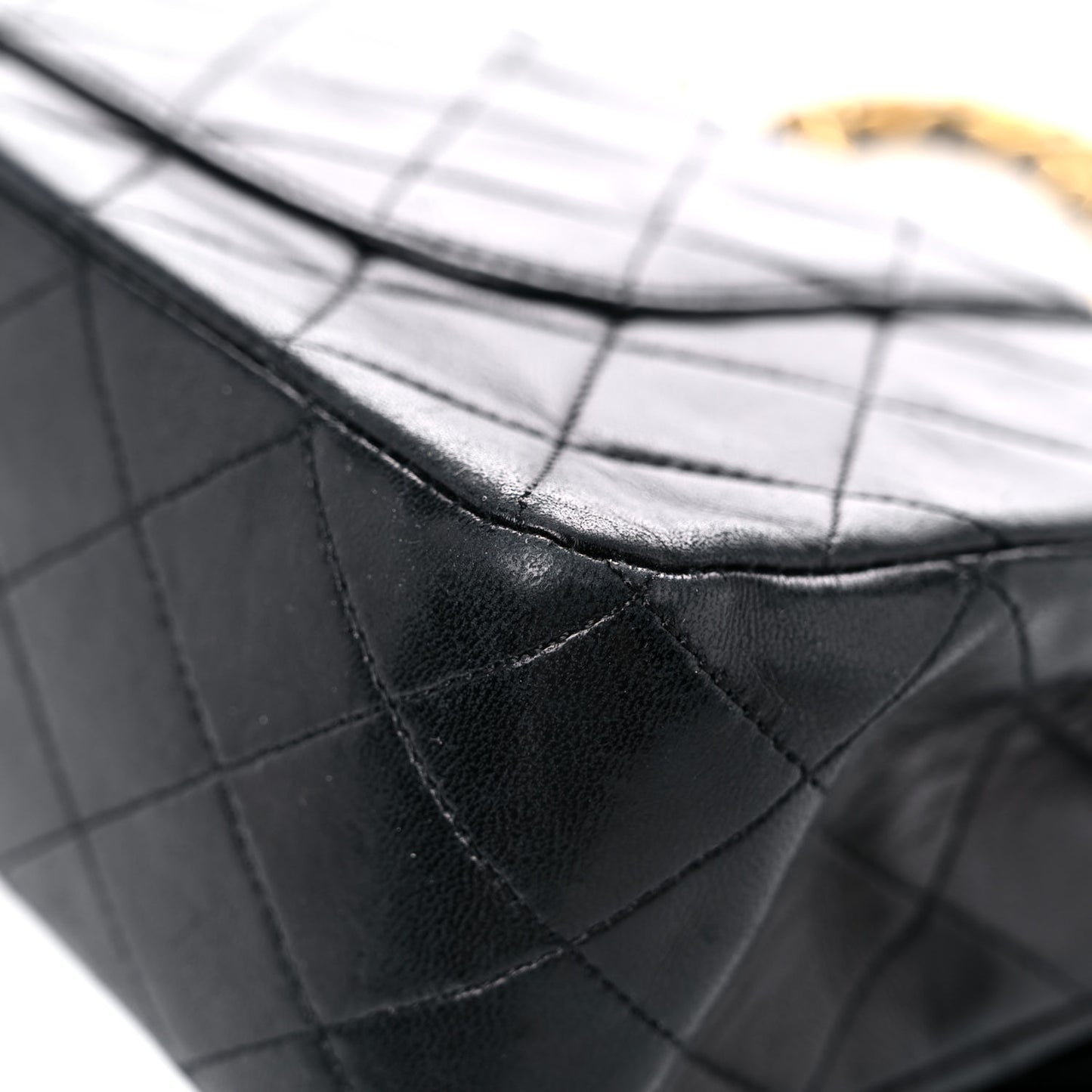Lambskin Quilted Small Double Flap Black