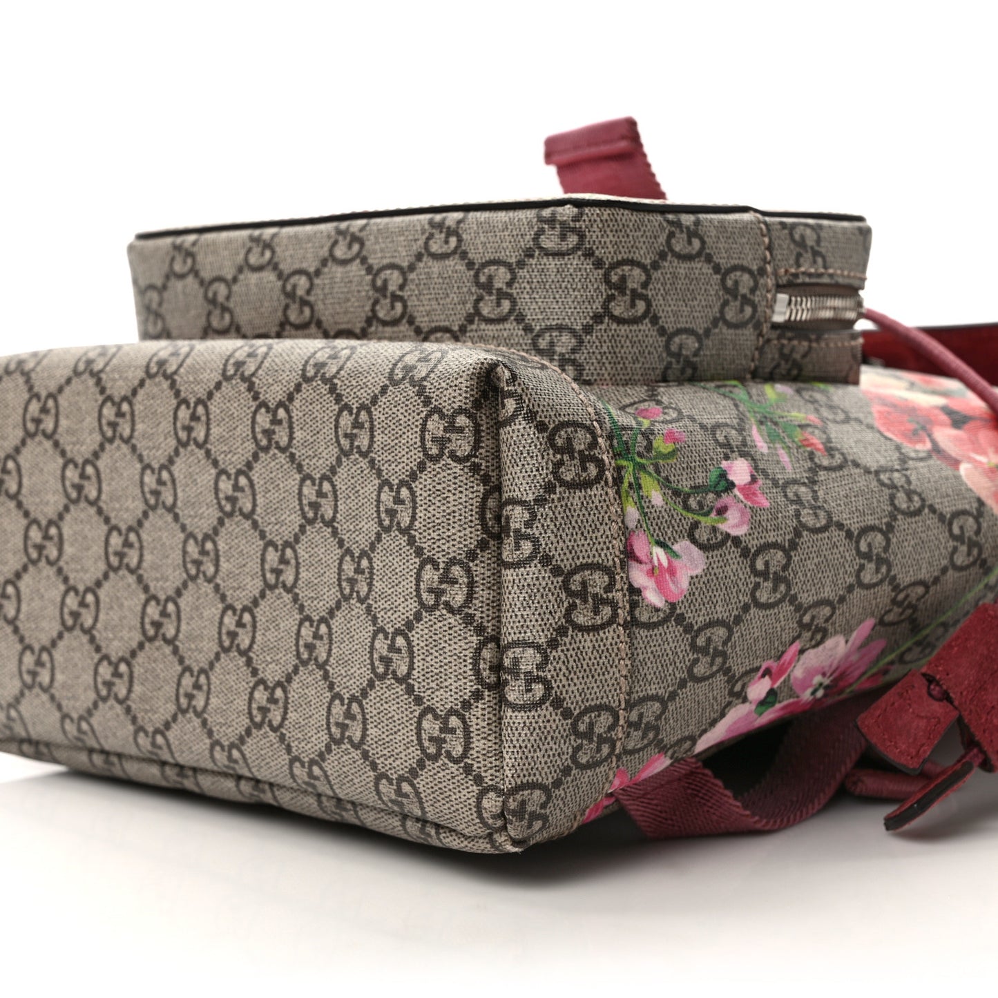 GG Supreme Monogram Blooms Small Single Buckle Backpack Beige Multicolor Dry Rose