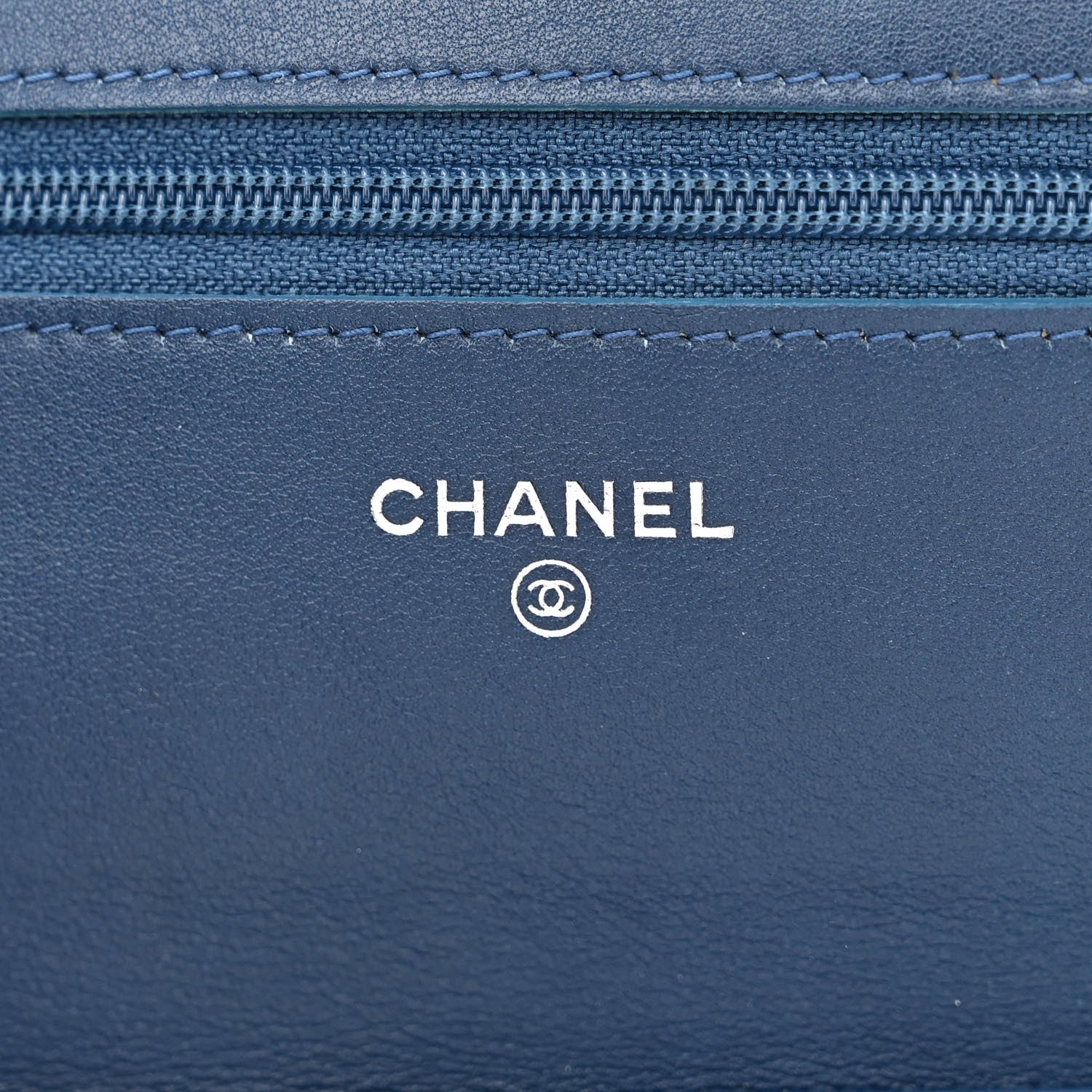 Chanel Patent Camellia Wallet on Chain WOC Royal Blue 6 of 13