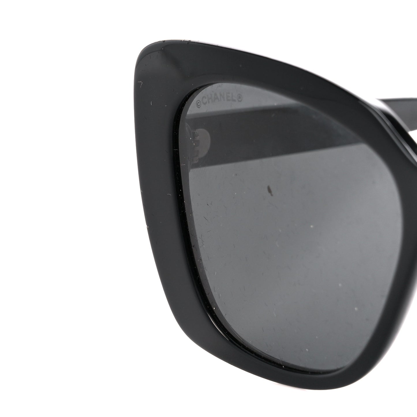 Acetate Strass Square Sunglasses 5422-B Black White