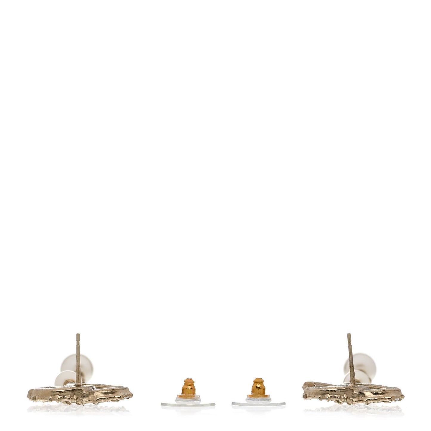 Pearl CC Chain Drop Earrings Gold