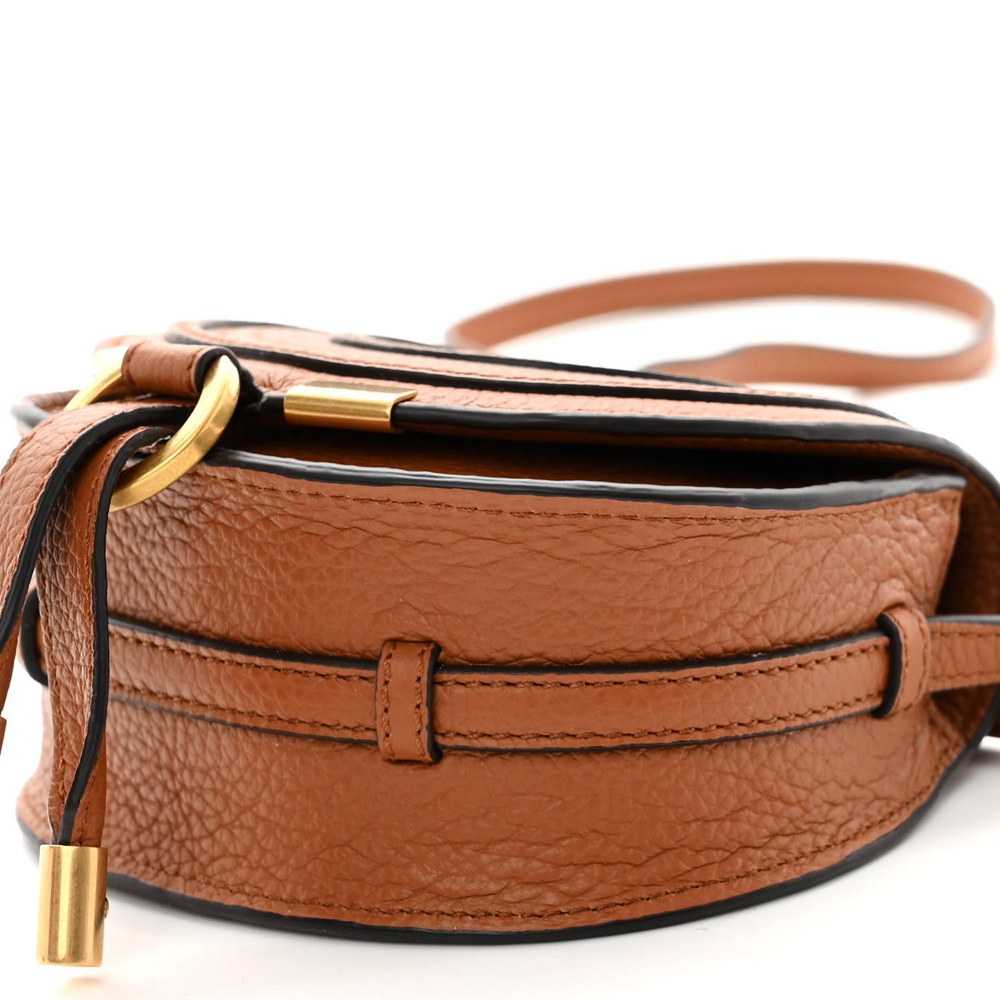 Calfskin Nano Marcie Saddle Bag Tan