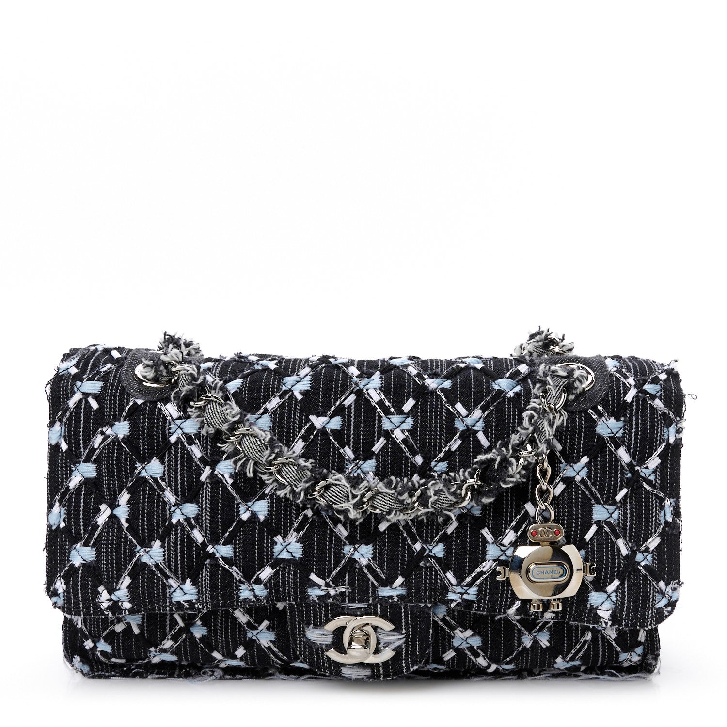 Chanel Woven Denim Medium Flap Light Blue 1754869 – FASHIONPHILE