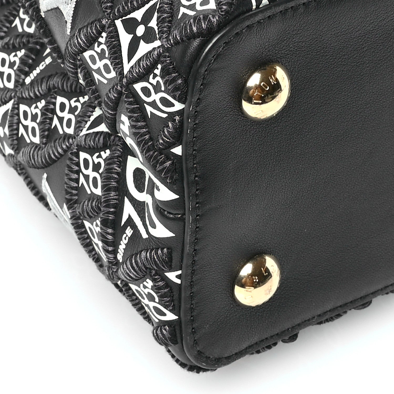 Louis Vuitton Calfskin Since 1854 Embroidered Capucines PM Black 9 of 10