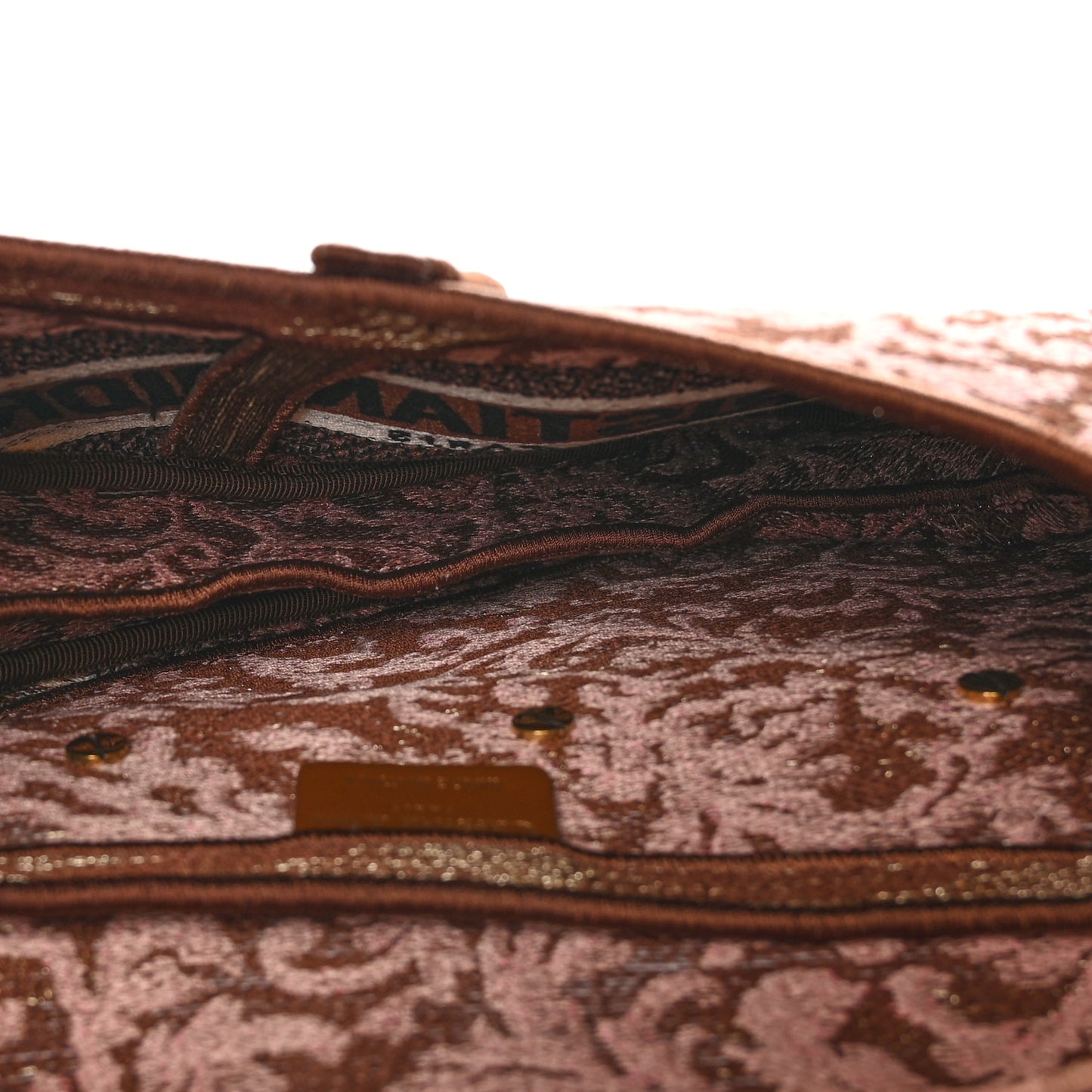 Canvas Embroidered Dioriviera Saddle Bag Metal Rose