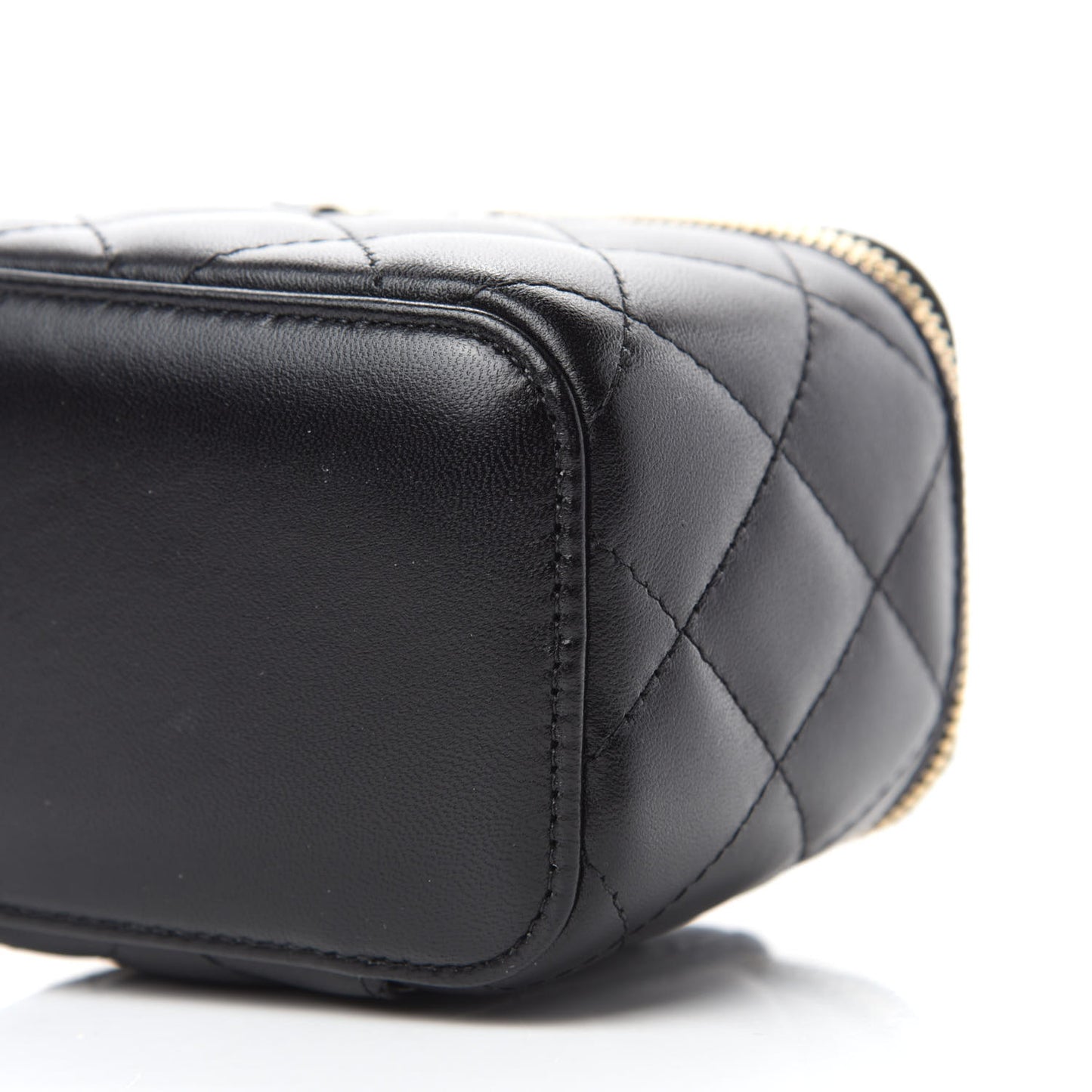 Lambskin Quilted My Chanel Lady Vanity Case With Chain Black
