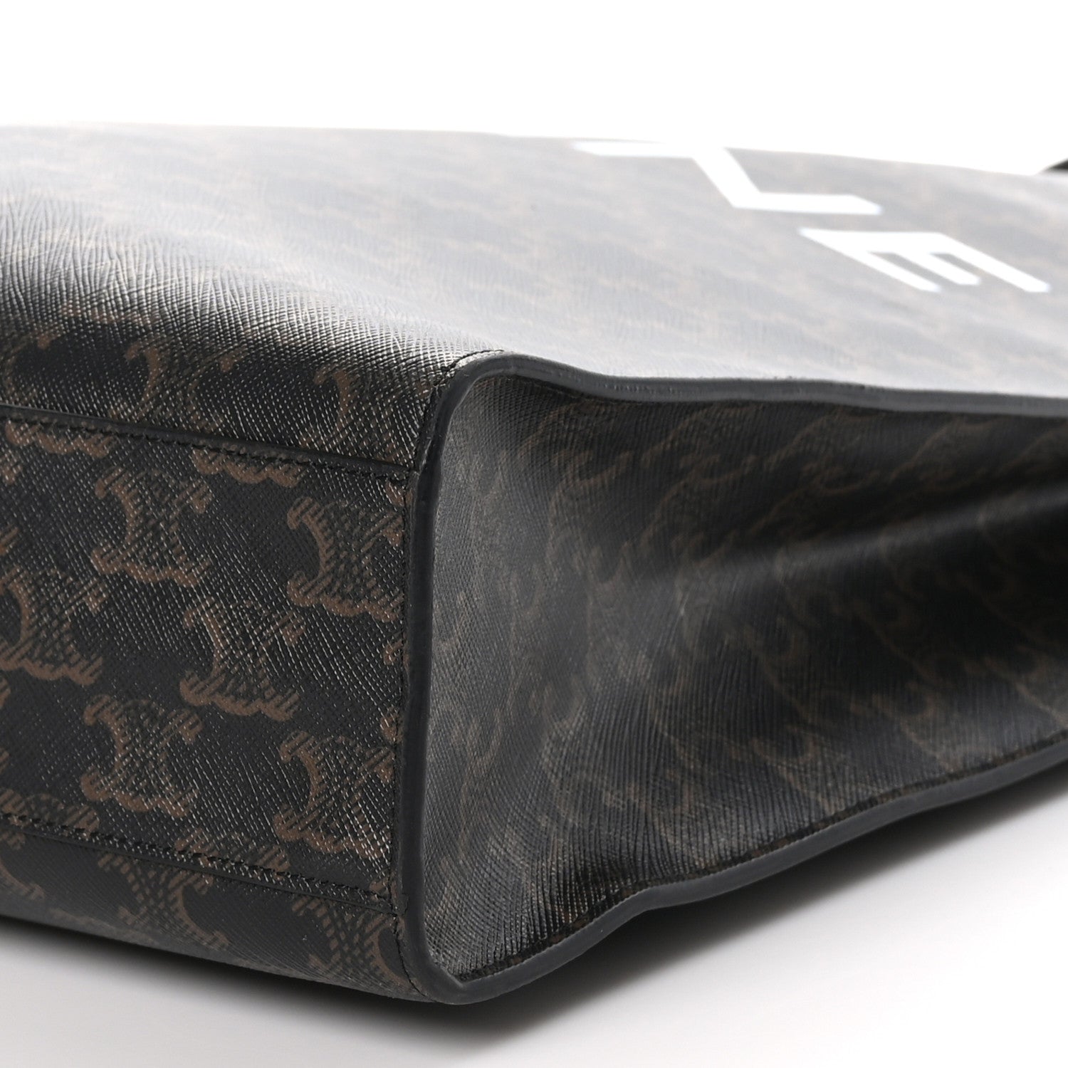 Celine Triomphe Canvas Calfskin Large Vertical Cabas Black 8 of 8