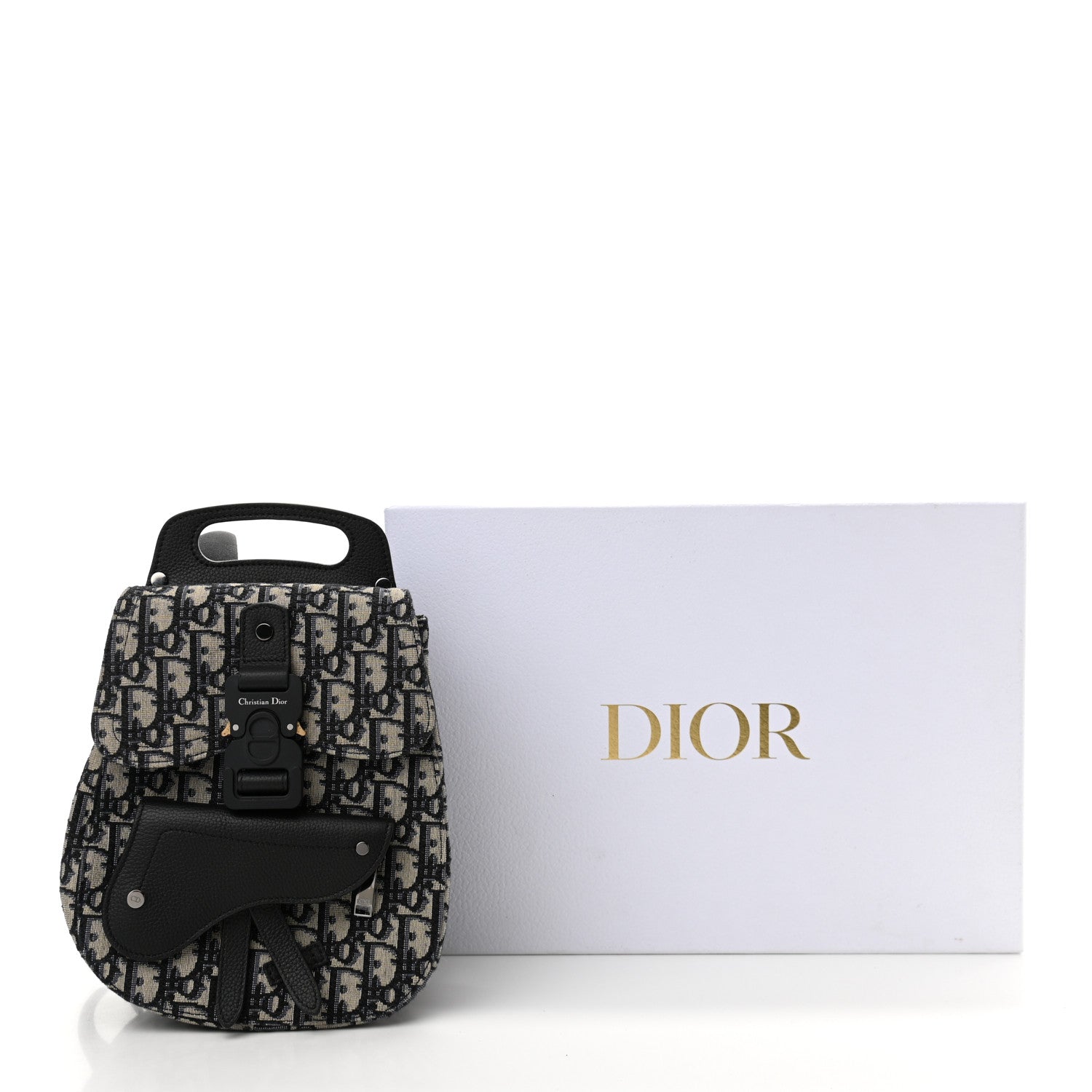Christian Dior Oblique Jacquard Mini Saddle Backpack Navy Blue 11 of 11