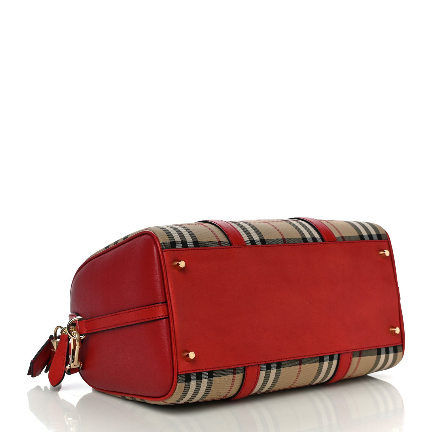 Burberry Horseferry Check Medium Alchester Bowling Bag Red 4 of 10