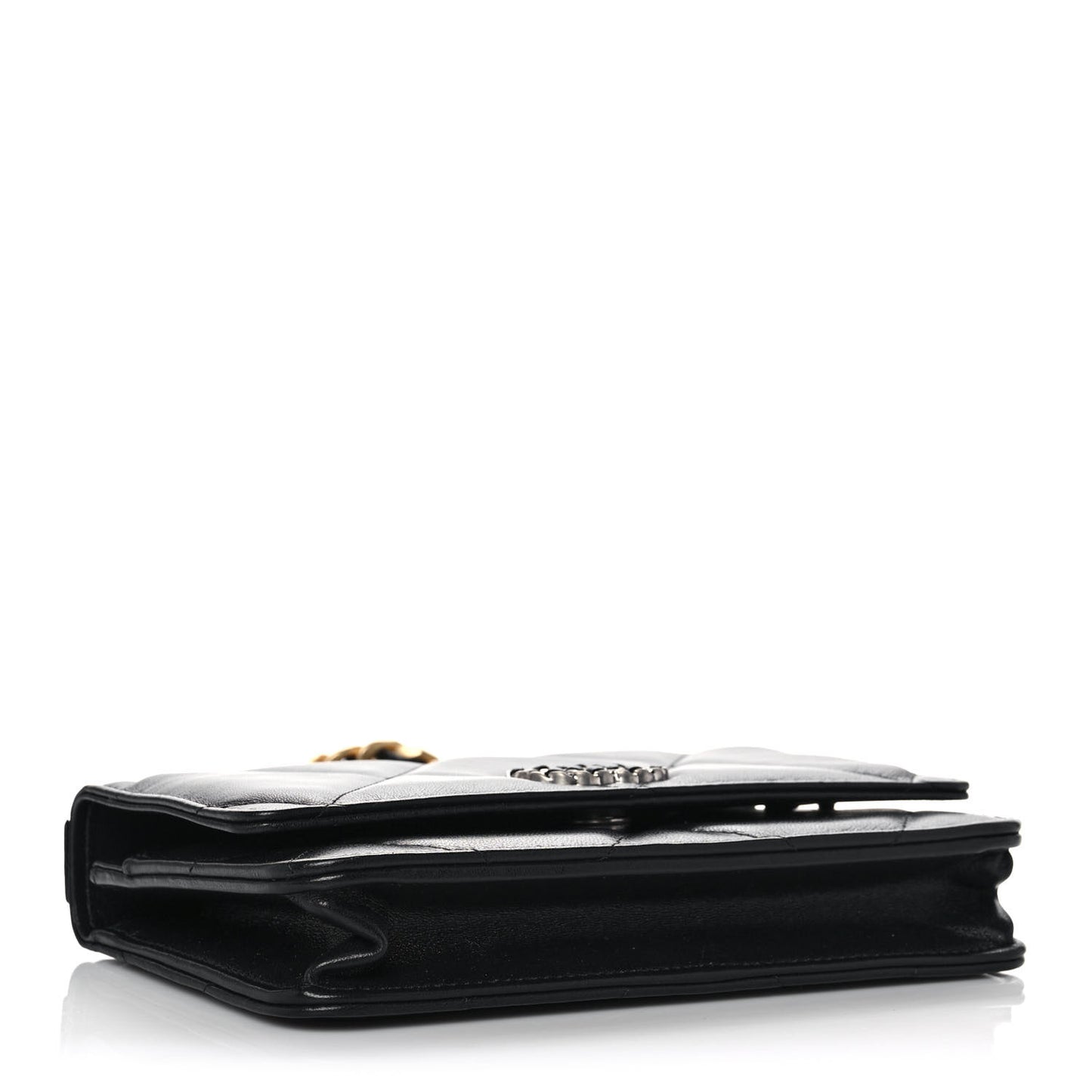 Lambskin Quilted Chanel 19 Wallet On Chain WOC Black