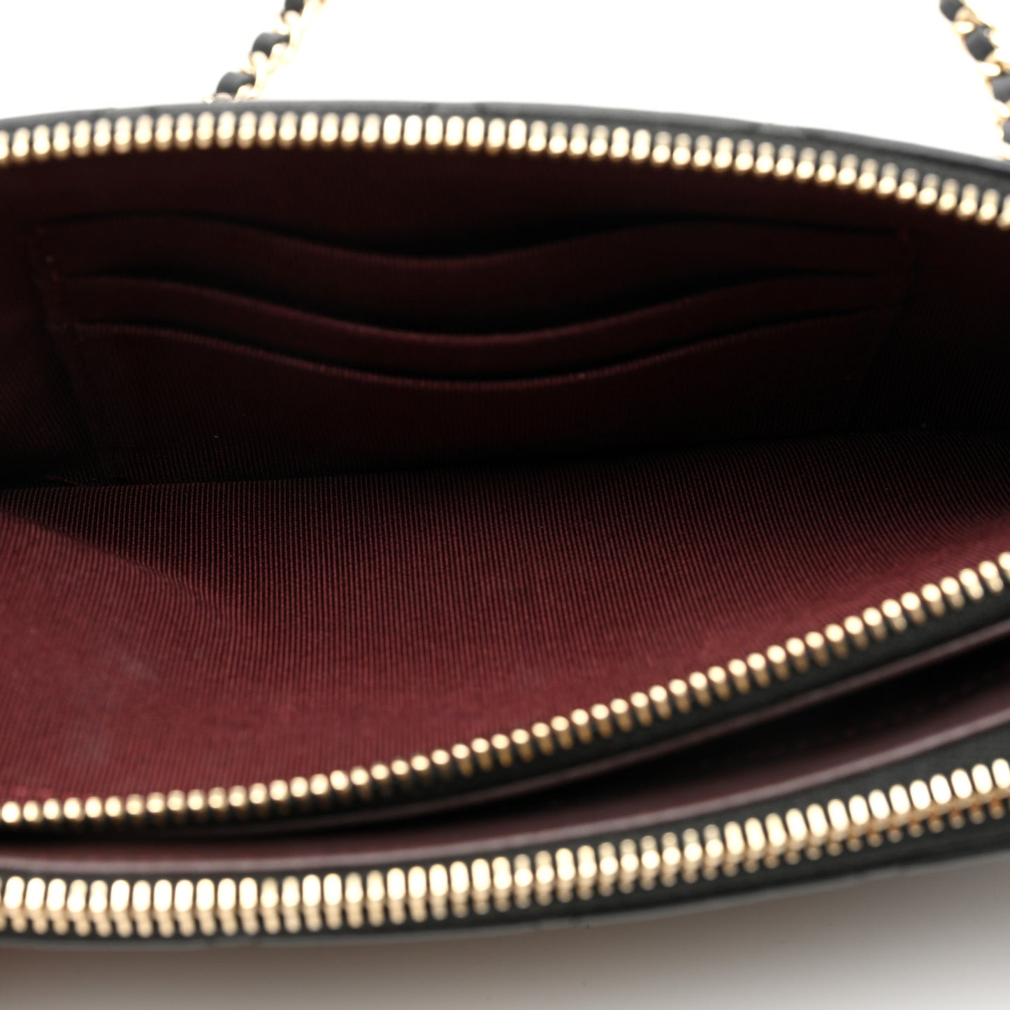Lambskin Quilted Small Clutch With Chain Black