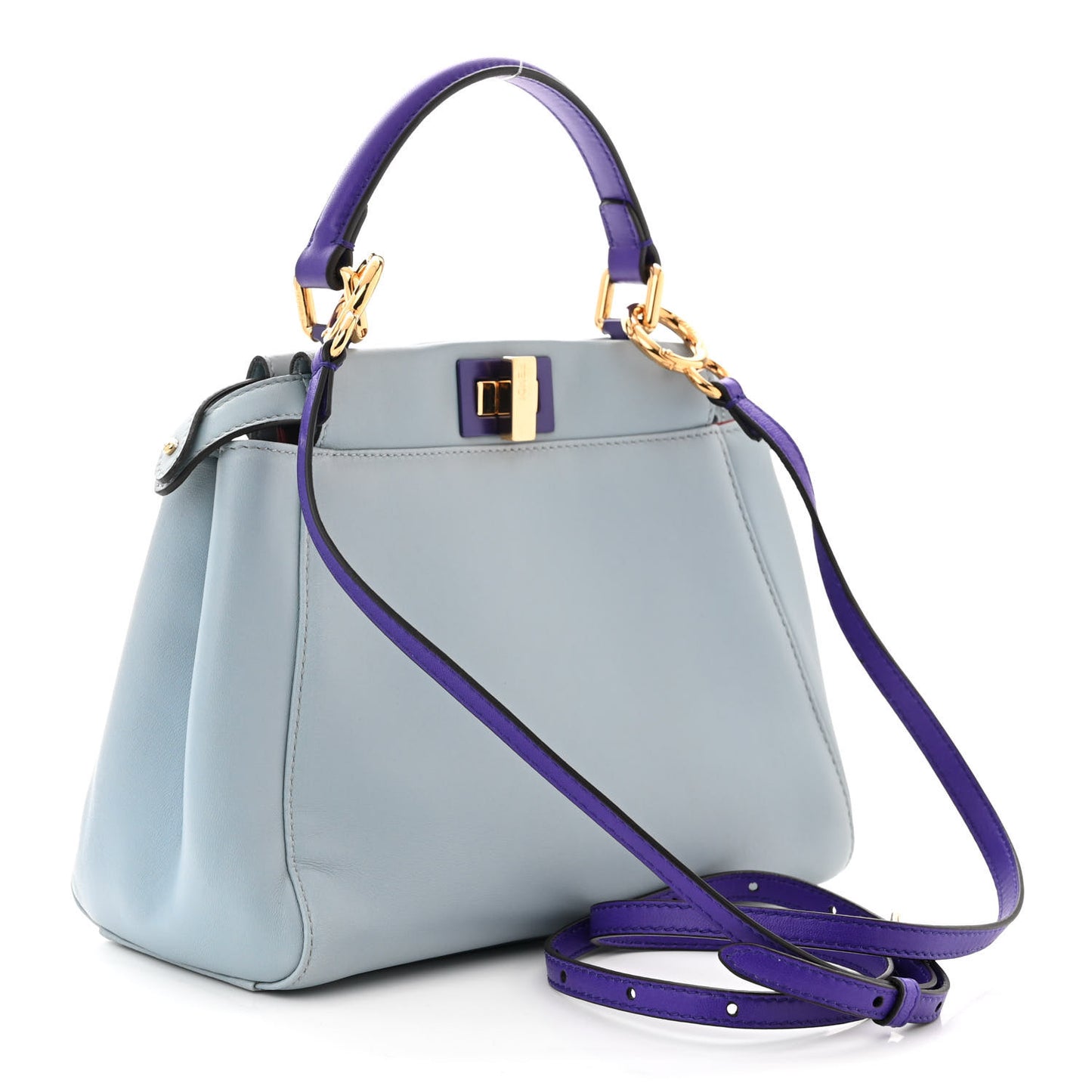 Nappa Colorblock Mini Peekaboo Iconic Satchel Polvere Purple Rain Ruby