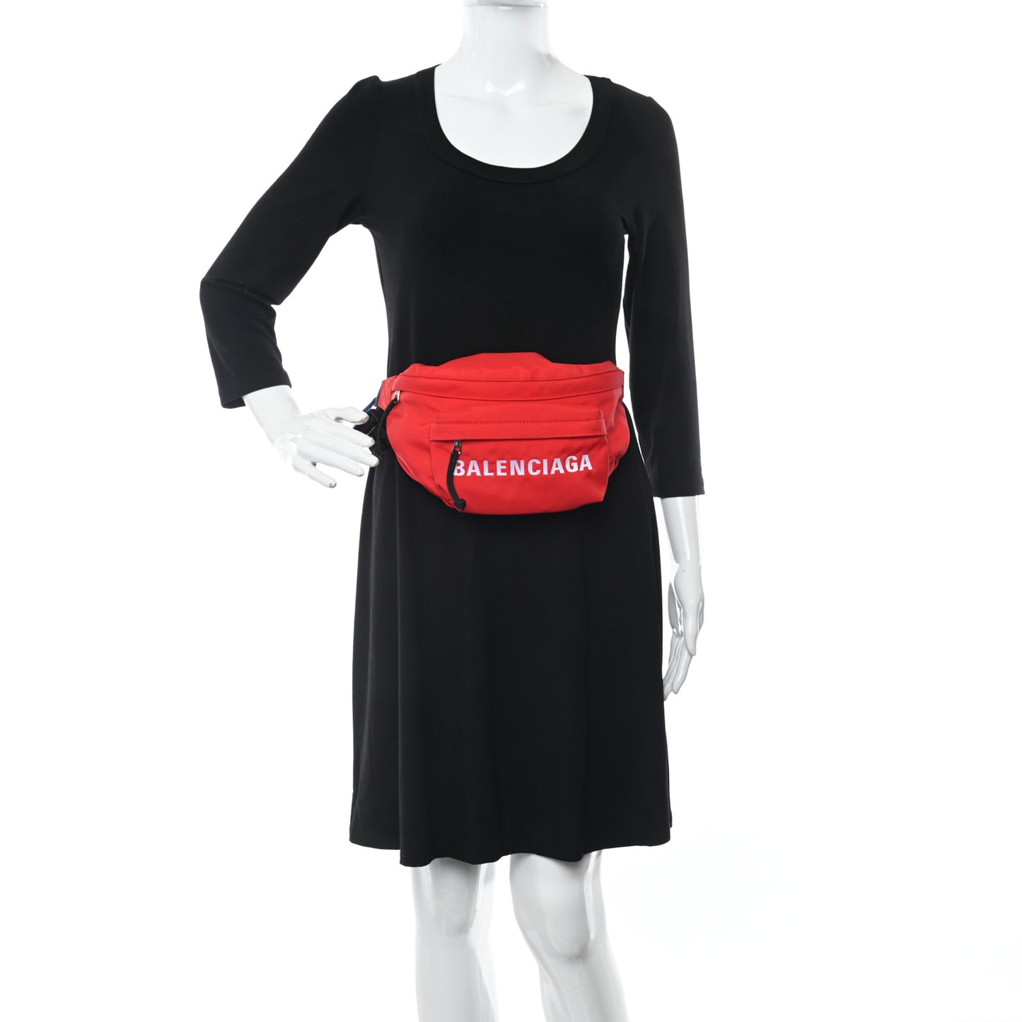 Sport Nylon Logo Embroidered Wheel Beltpack Bright Red White