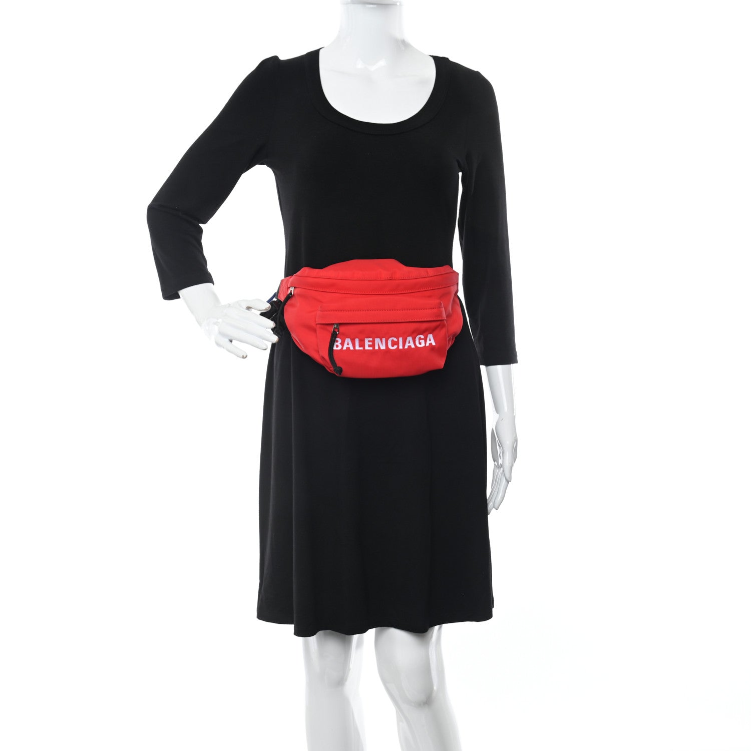 Balenciaga Sport Nylon Logo Embroidered Wheel Beltpack Bright Red White 2 of 10