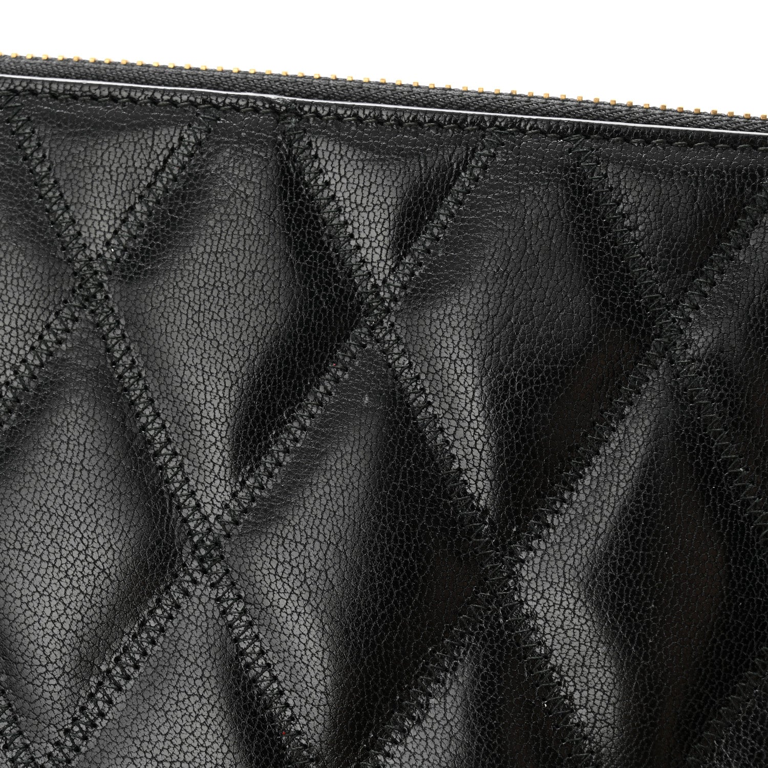 Givenchy Goatskin Diamond Quilted GV3 Medium Pouch Black 9 of 12