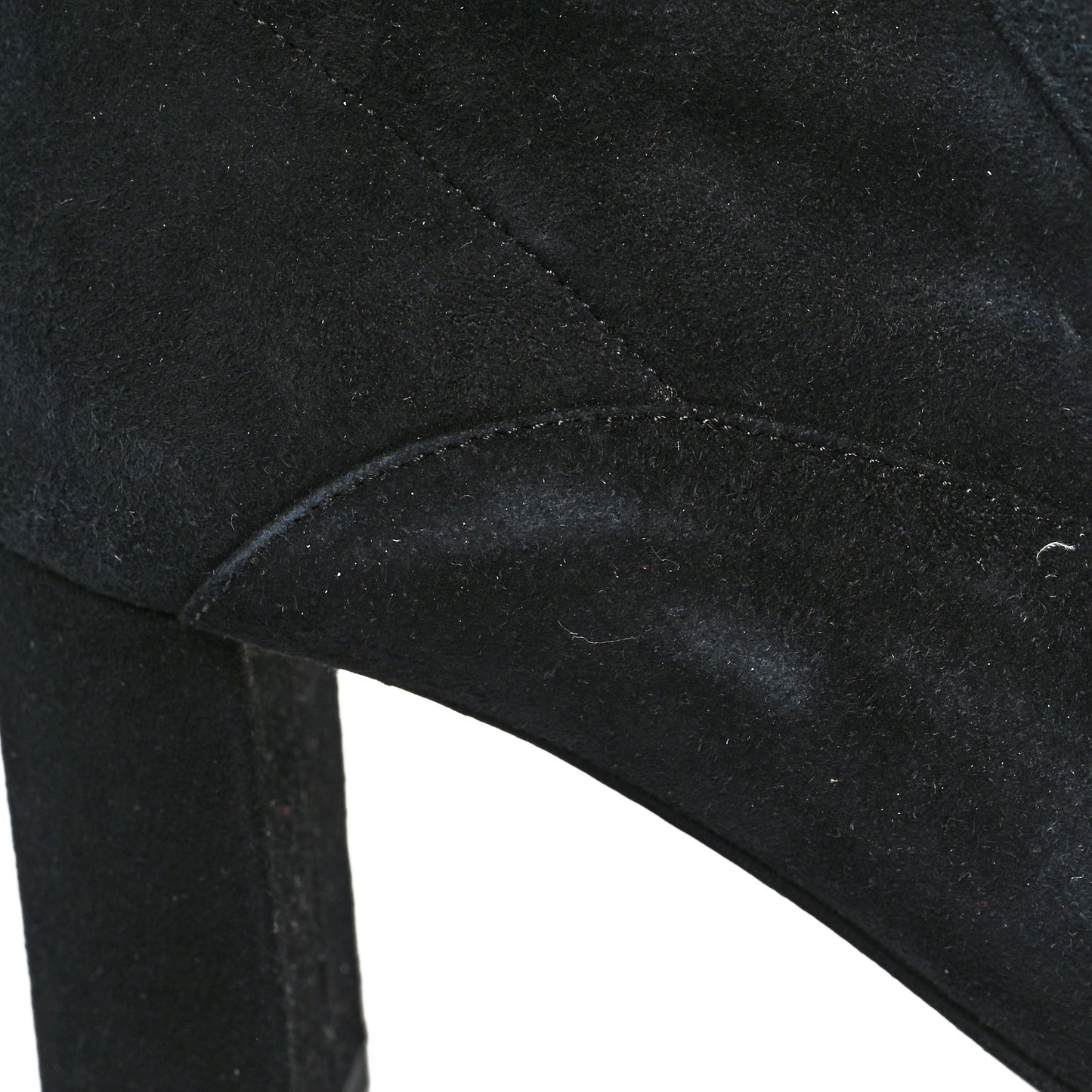 Suede Stretch Knee Boots 36 Black