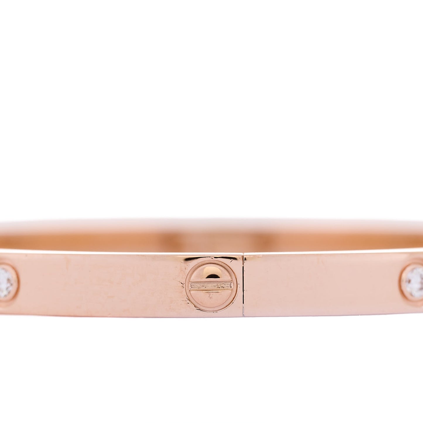 18K Pink Gold 6 Diamond Small LOVE Bracelet 15