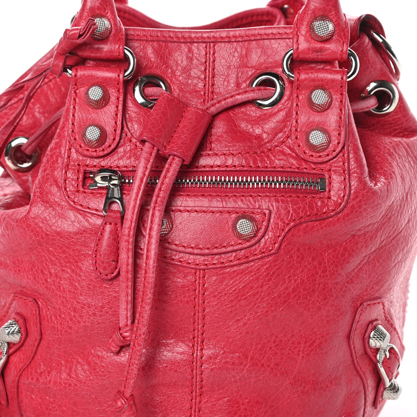 Agneau Giant 12 Silver Hardware Mini Pompon Rose Thulian