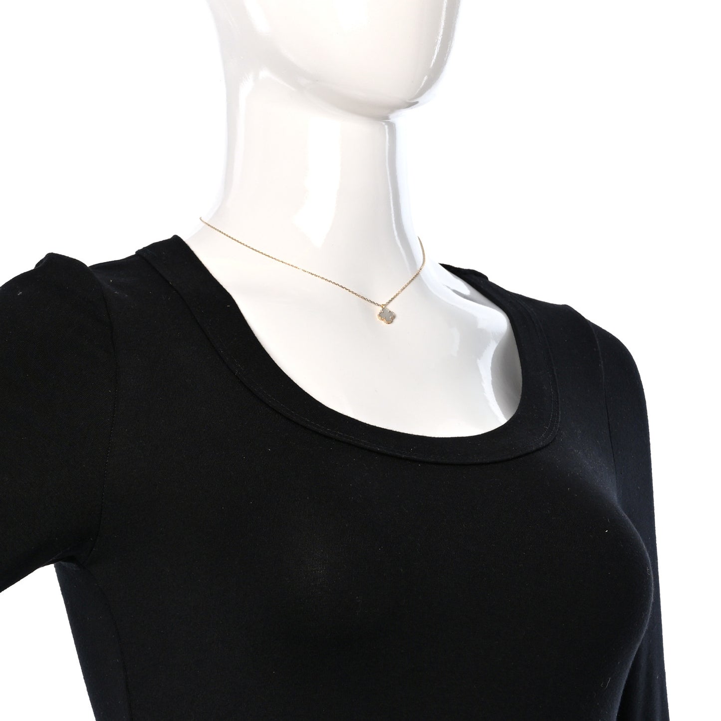 18K Yellow Gold Mother of Pearl Sweet Alhambra Pendant Necklace