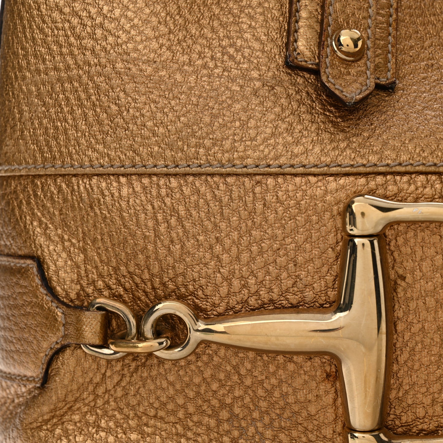 Metallic Calfskin Medium Hasler Tote Bronze