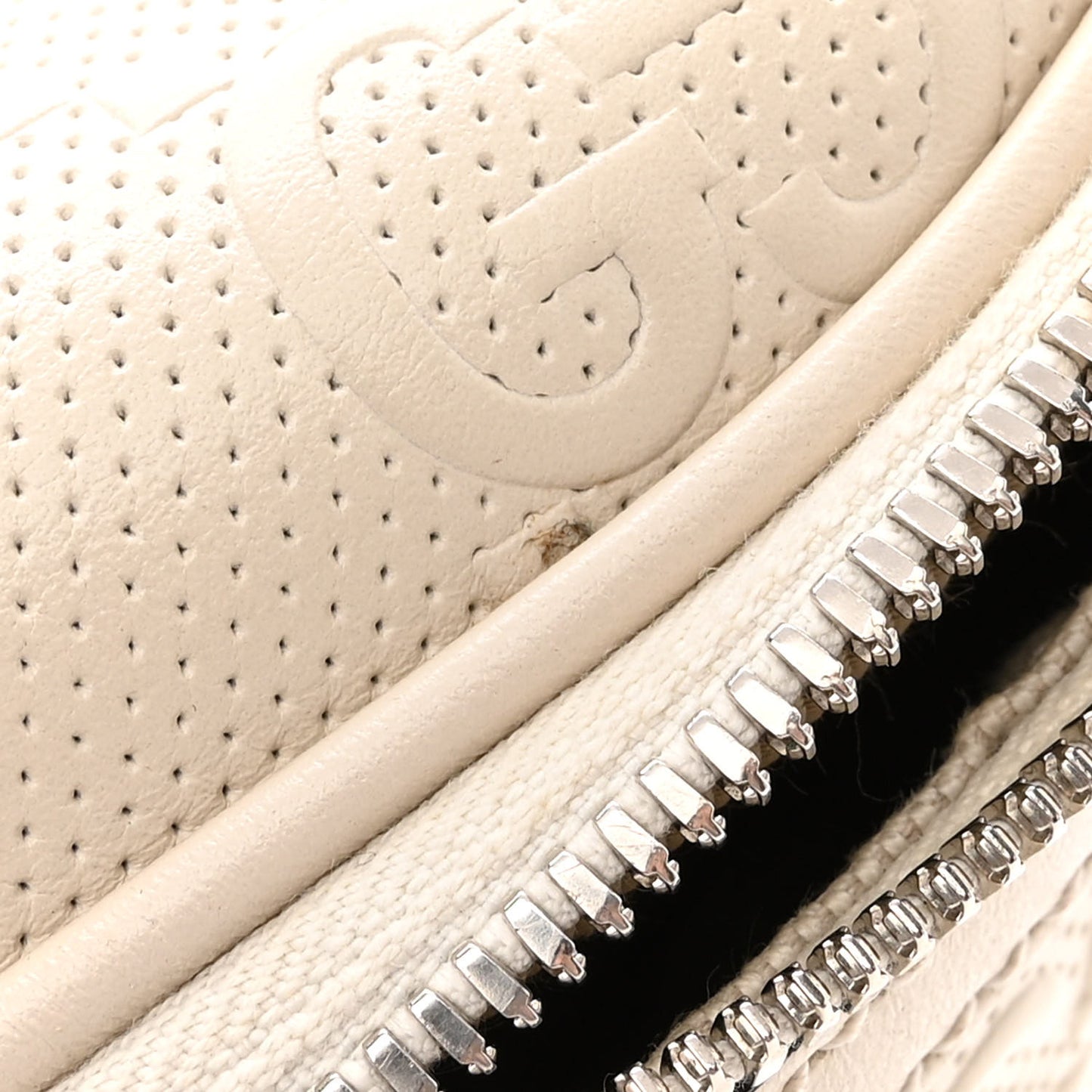 Calfskin GG Tennis Embossed Belt Bag Mystic White
