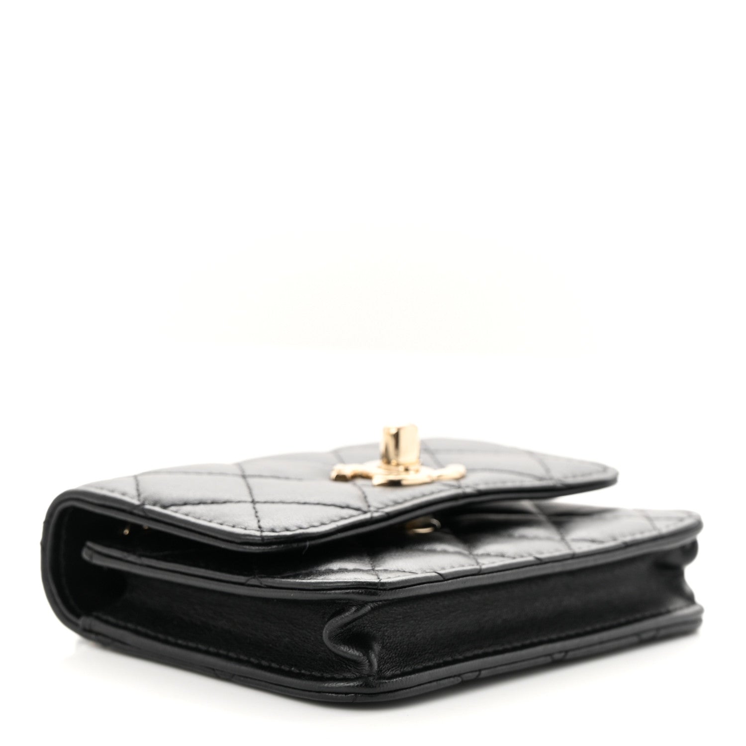 Chanel Lambskin Quilted Trendy CC Card Holder On Chain Black 4 of 11