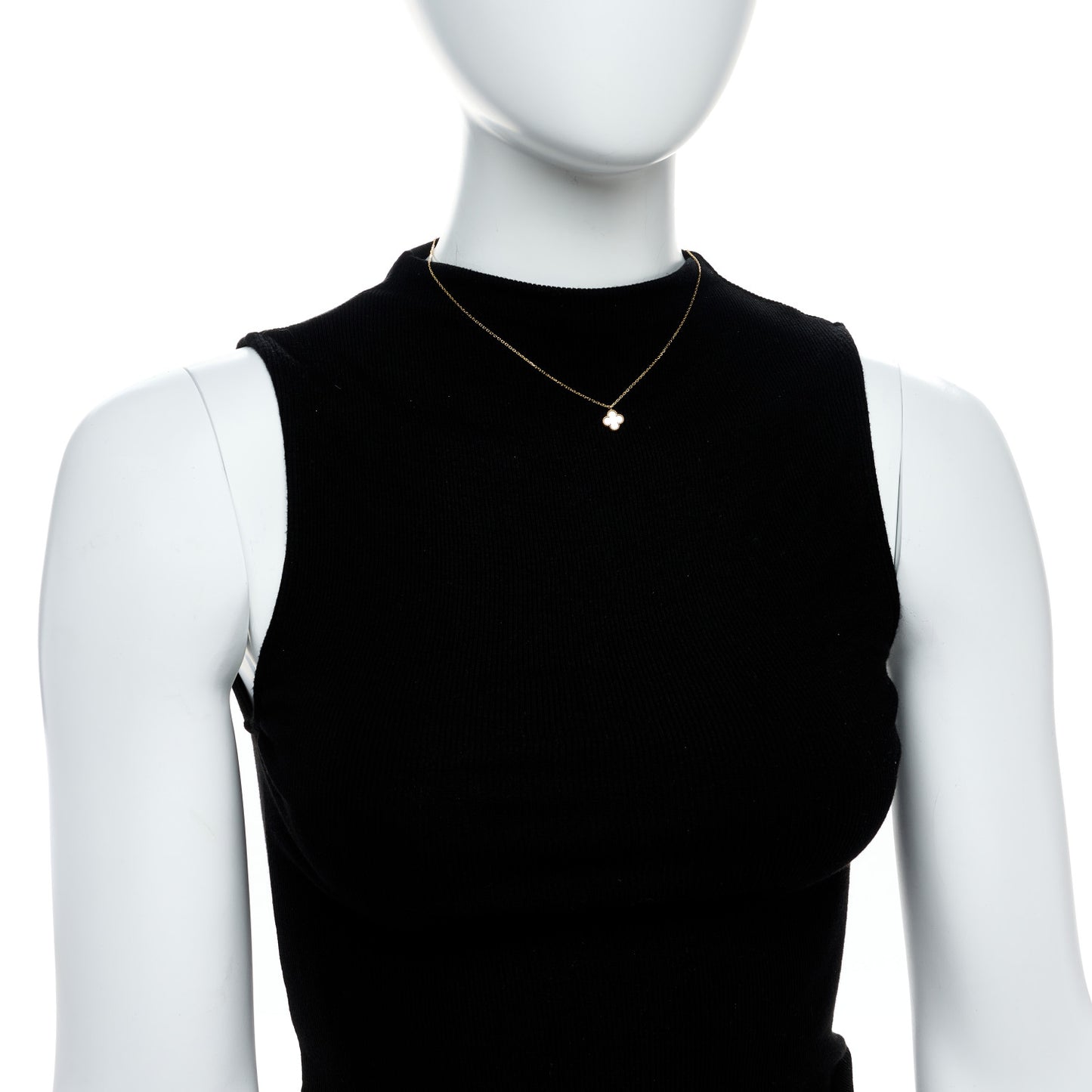 18K Yellow Gold Mother of Pearl Sweet Alhambra Pendant Necklace