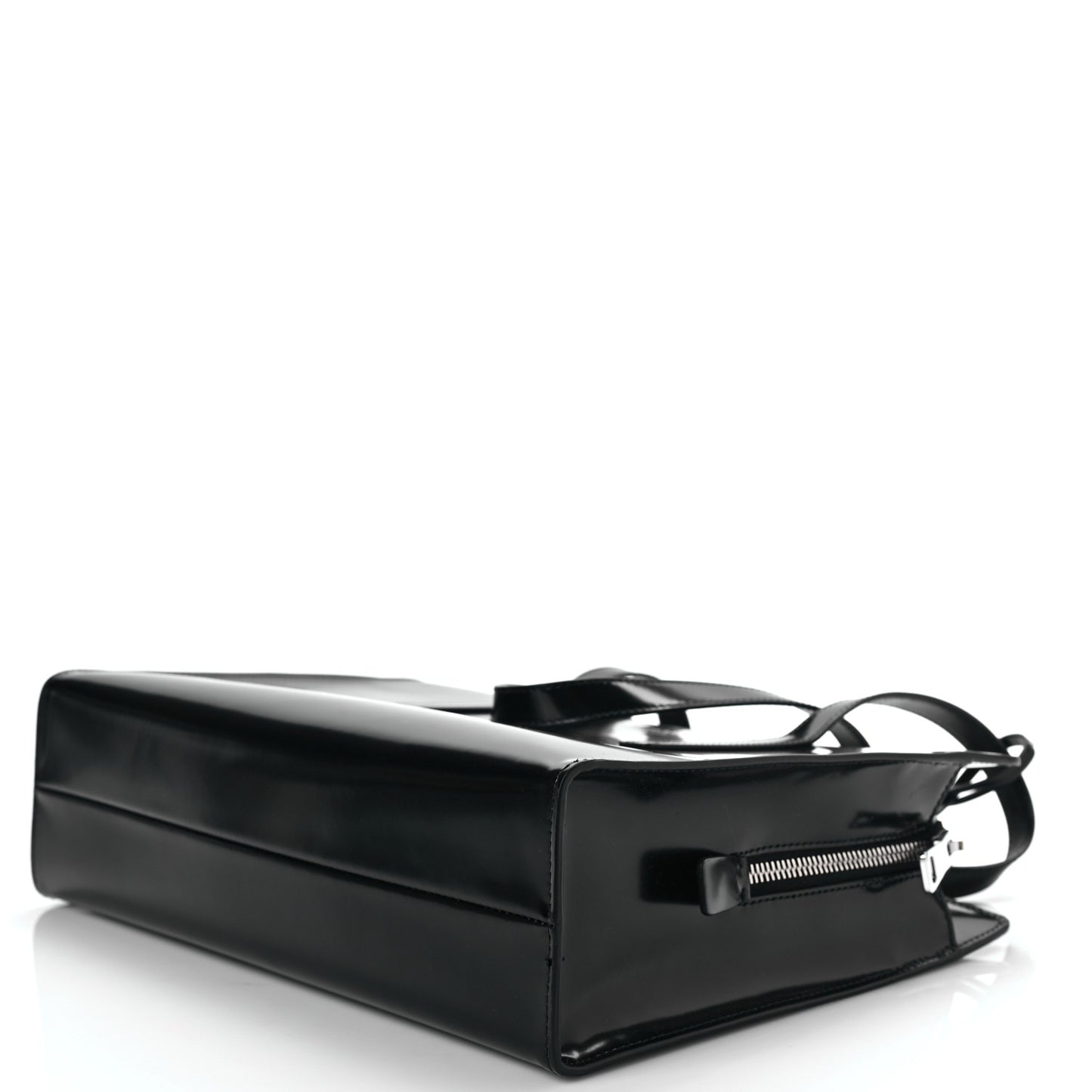 Spazzolato Medium Re-Edition 1995 Double Handle Handbag Black