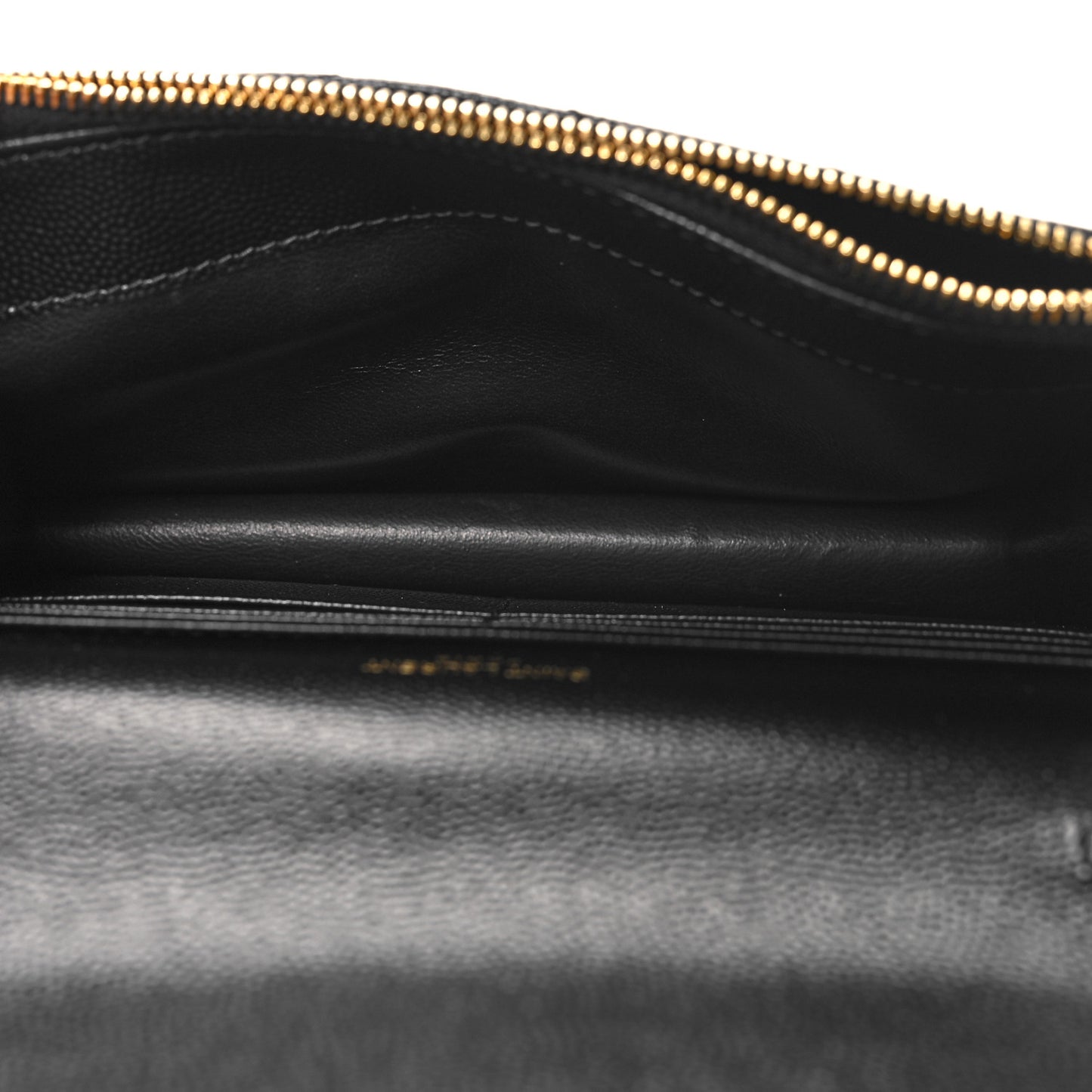 Grain De Poudre Matelasse Chevron Monogram Envelope Chain Wallet Black