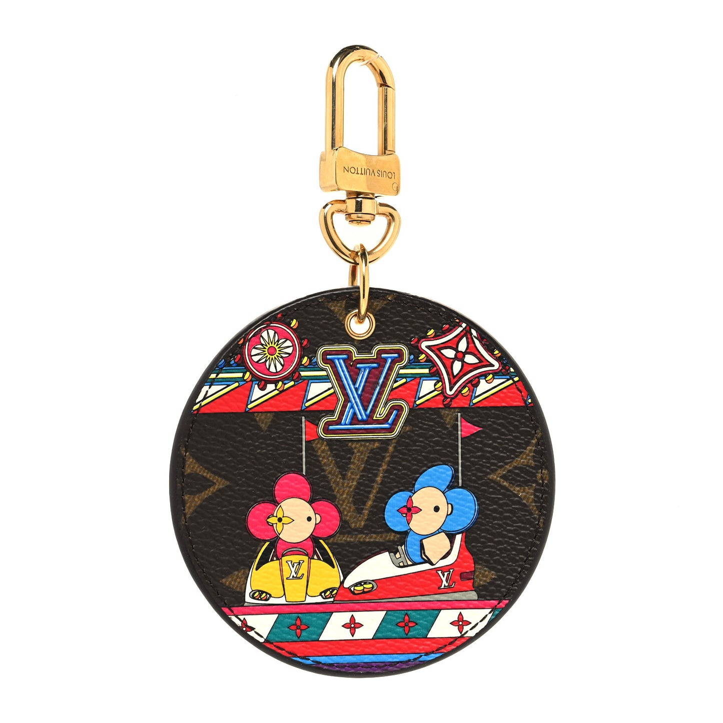 Monogram 2020 Christmas Animation Bumper Cars Bag Charm Key Ring Coquelicot
