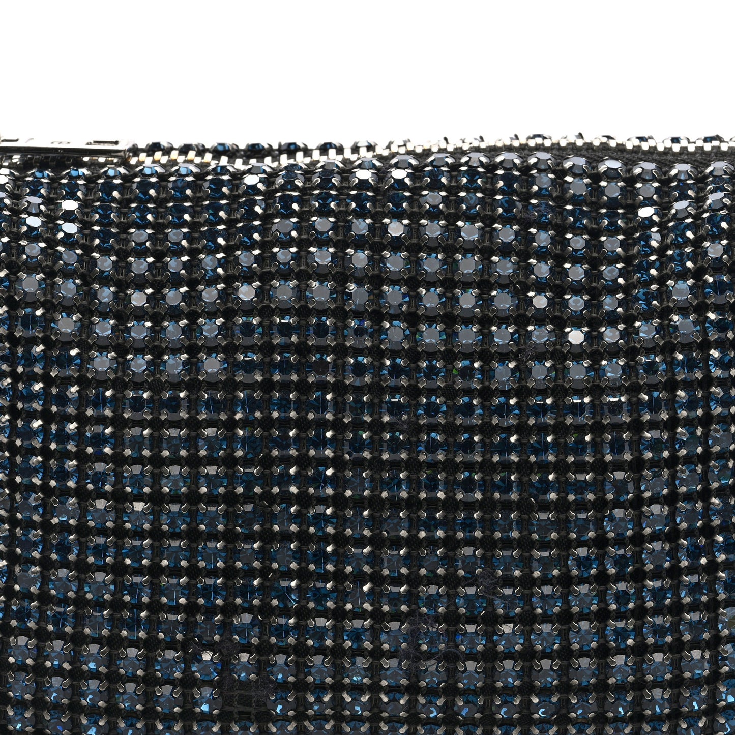 Mesh Crystal Rhinestone Mini Heiress Pouch Navy