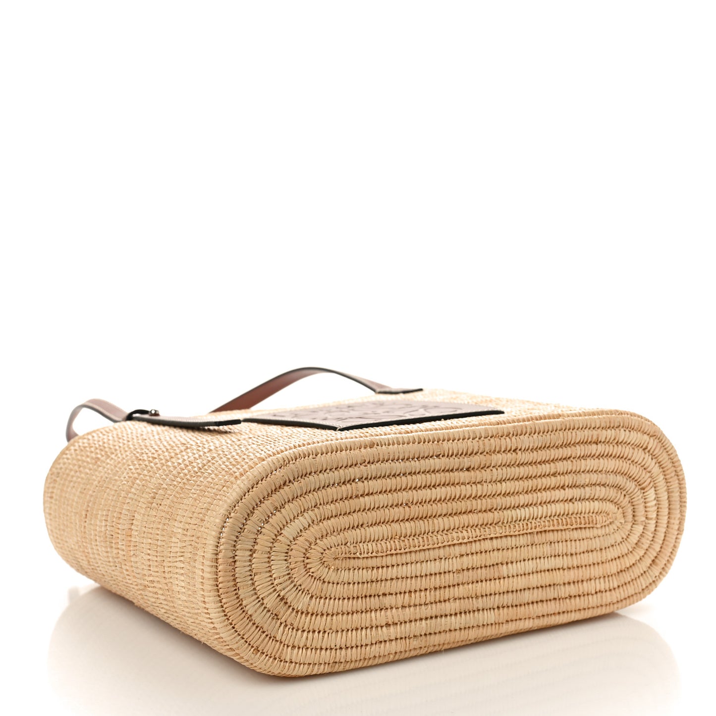 Raffia Small Square Basket Tote Bag Natural Tan
