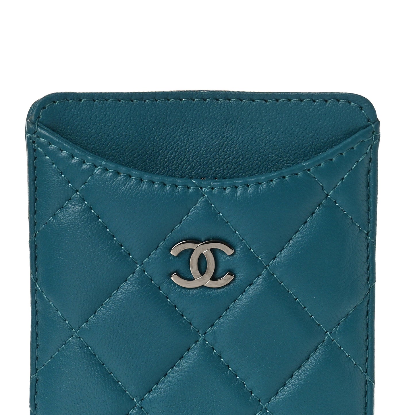 Caviar Quilted Phone Holder Turquoise