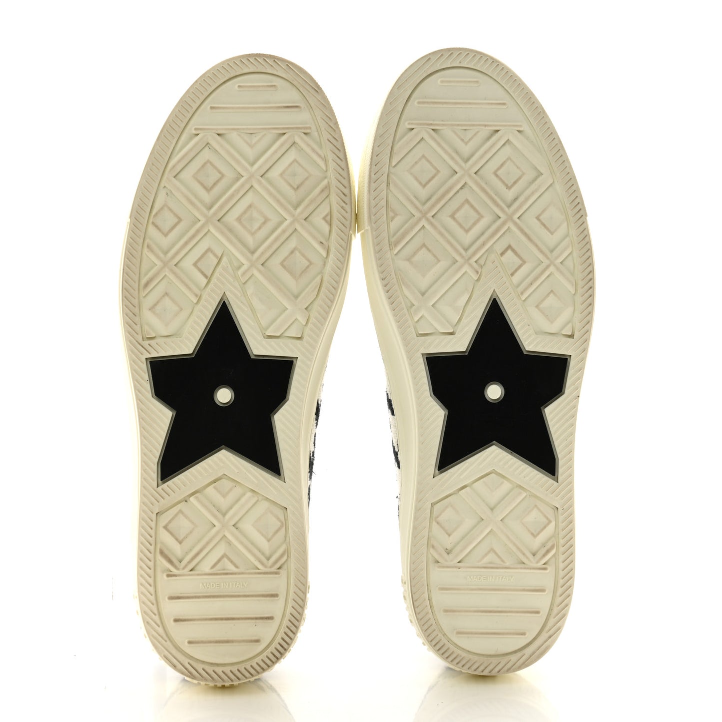 Canvas Macro Houndstooth Embroidered Womens Womens Walk'N'Dior Low Top Sneakers 39.5 White Black