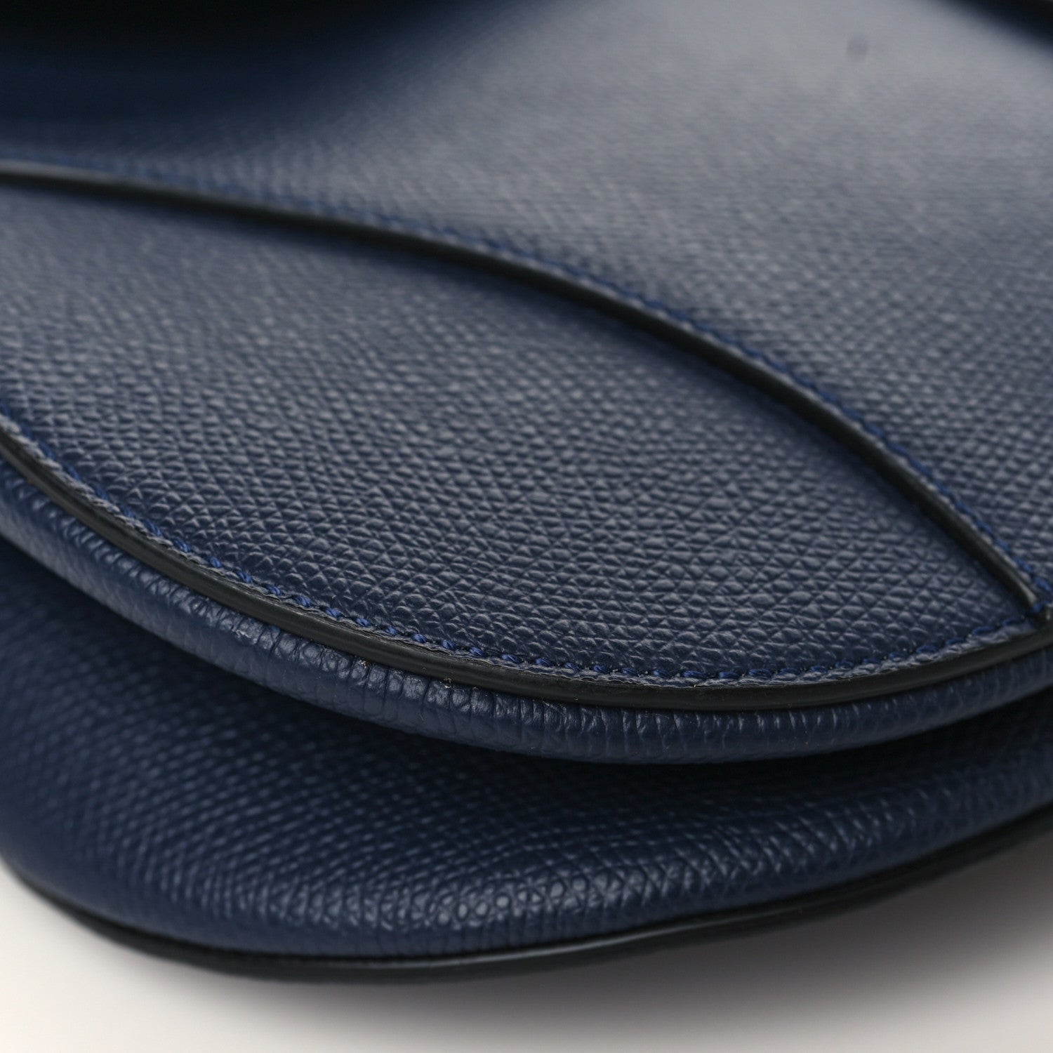 Christian Dior Grained Calfskin Saddle Bag Navy 7 of 8